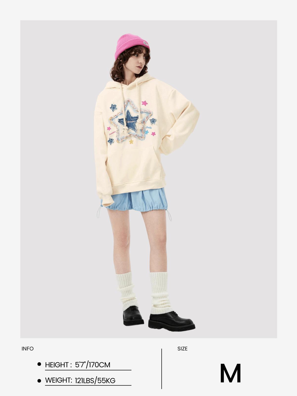 Aelfric Eden Denim Star Applique Hoodie Product Image