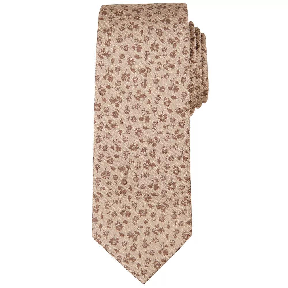 Men's Bespoke Floral Skinny Tie, Brown Norris Product Image