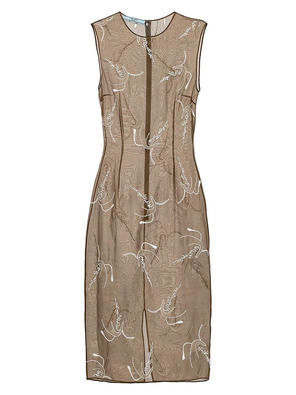 Womens Embroidered Organza Dress Product Image