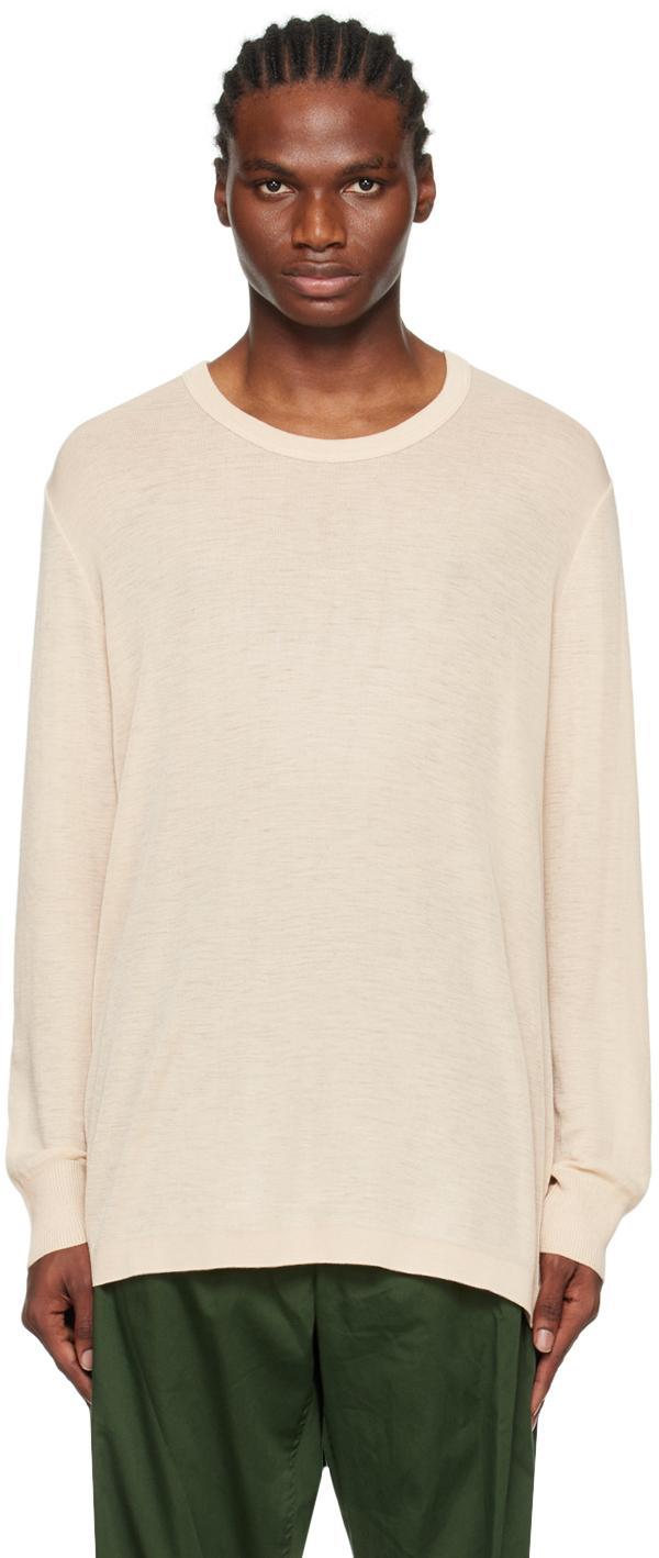LEMAIRE Beige Dropped Shoulder Long Sleeve T-shirt Product Image