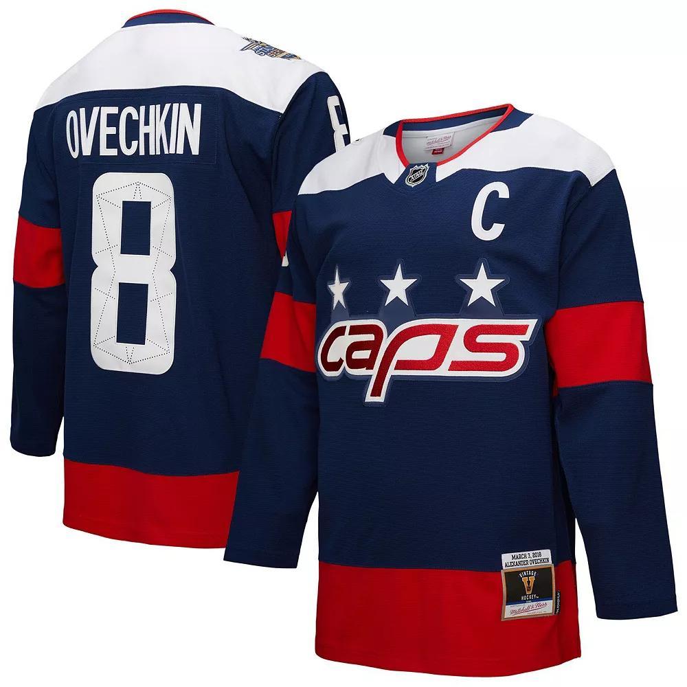Men's Mitchell & Ness Alexander Ovechkin Navy Washington Capitals Power Play Jersey, Size: 2XL, Blue Product Image