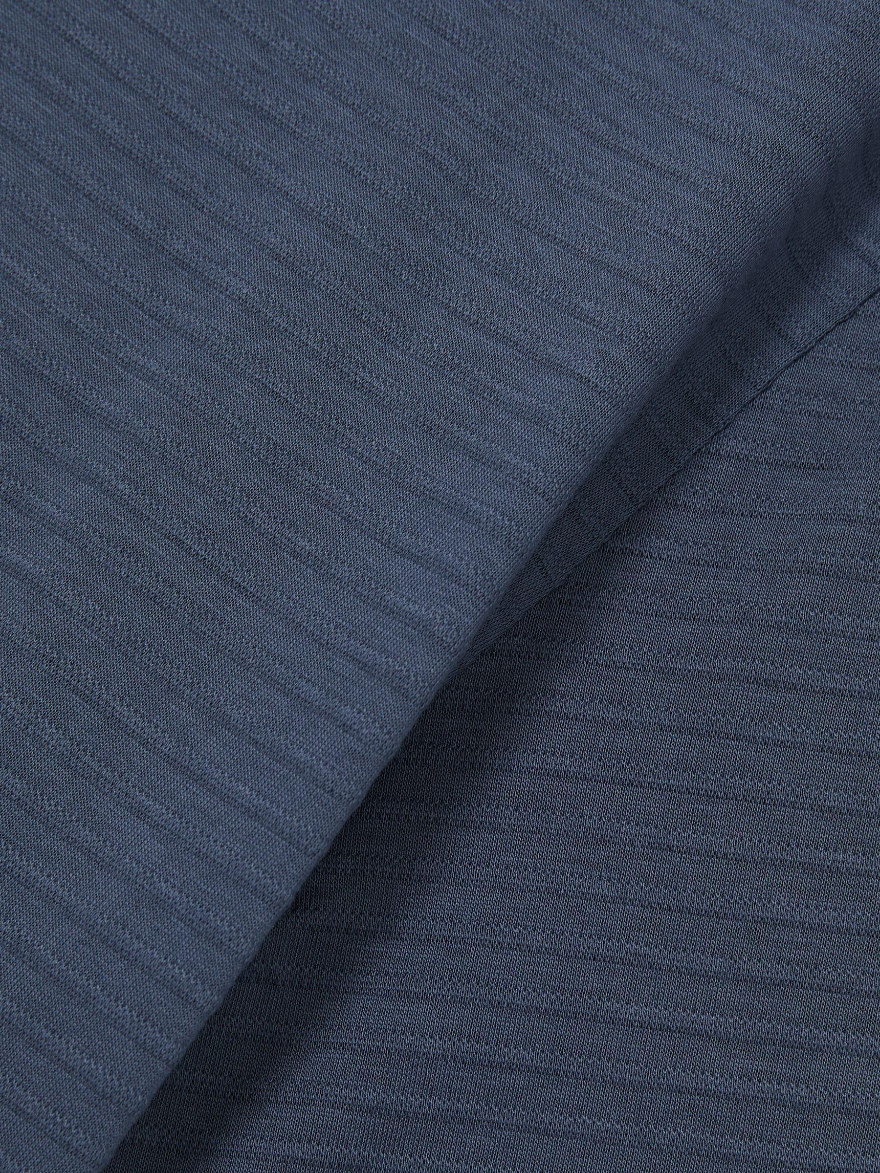 Mercerised-Cotton Ribbed T-Shirt in Airforce Blue Product Image
