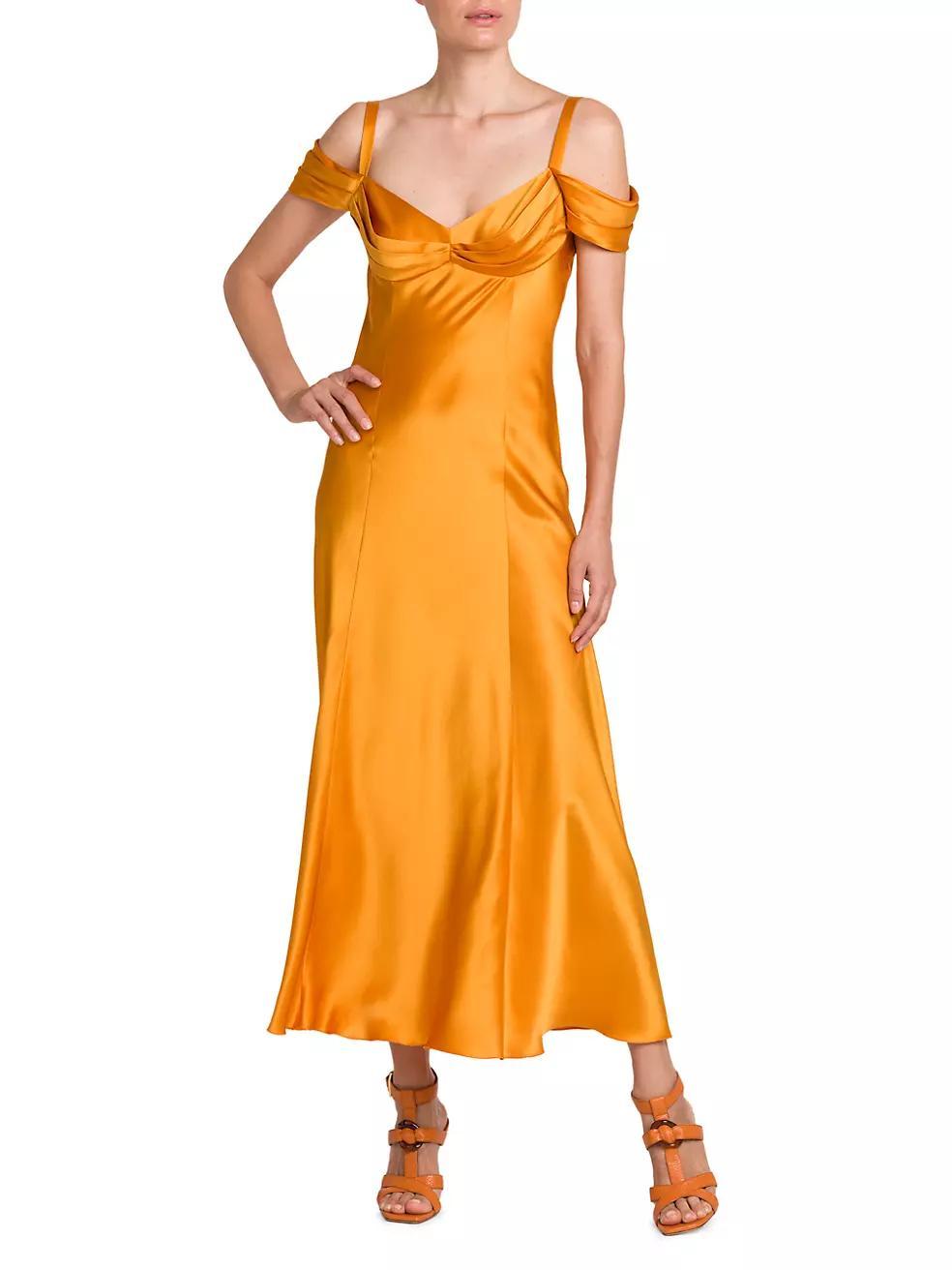 Satin Off-The-Shoulder Gown Product Image
