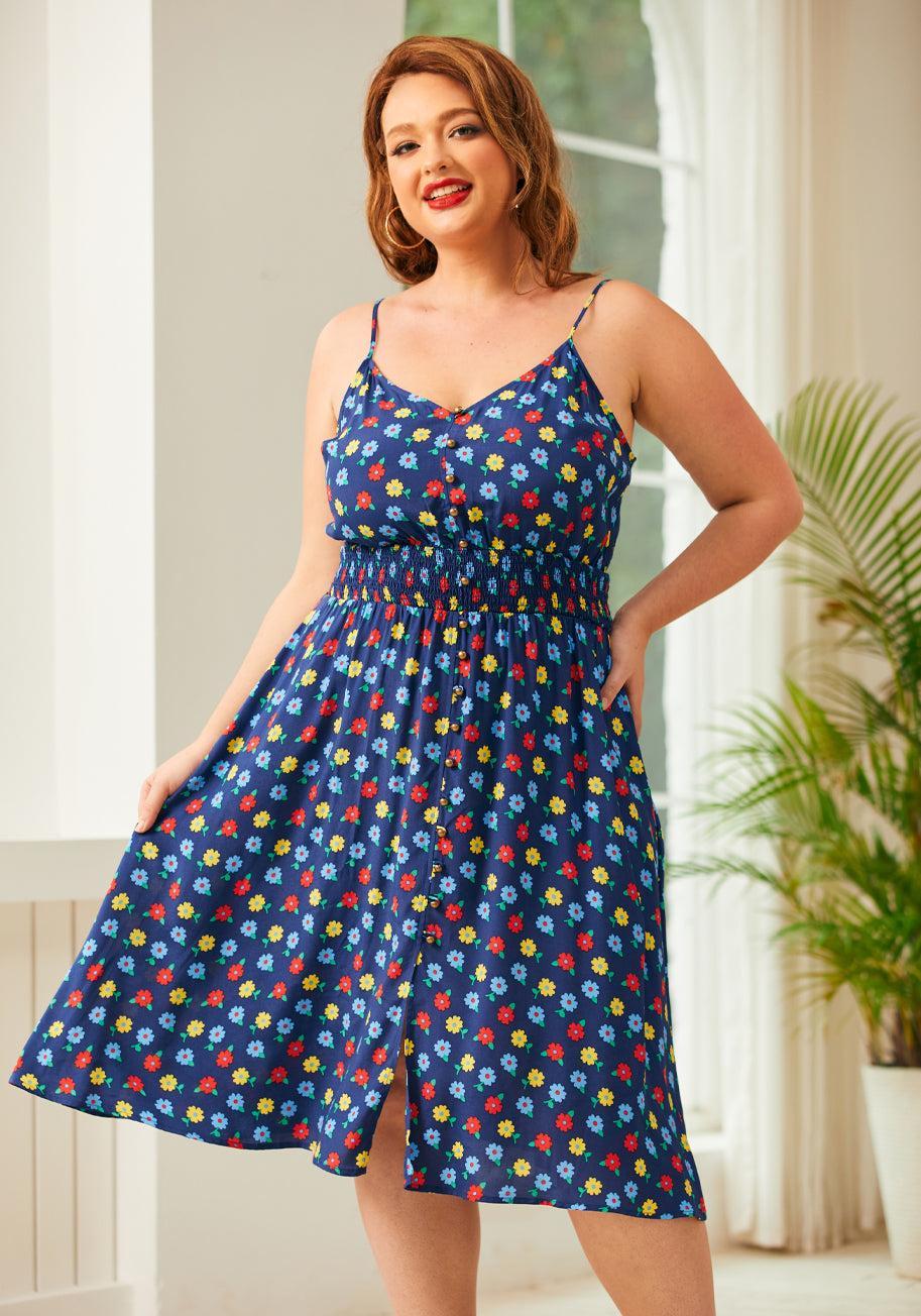 ModCloth Inspired Anytime Sleeveless Dress in Golden Girl Ditsyarge Product Image