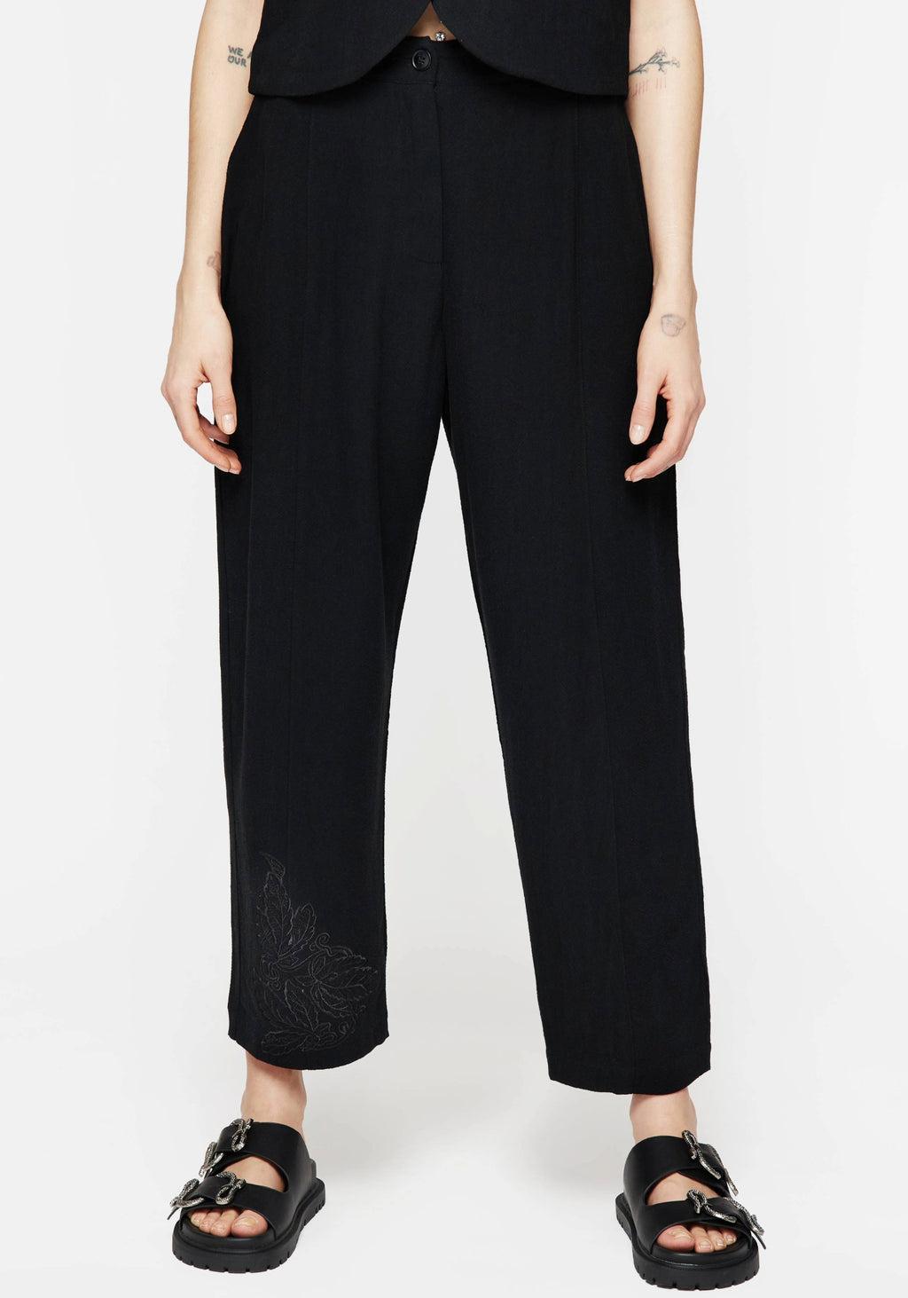 Aya Embroidered Linen Blend Balloon Pants Product Image