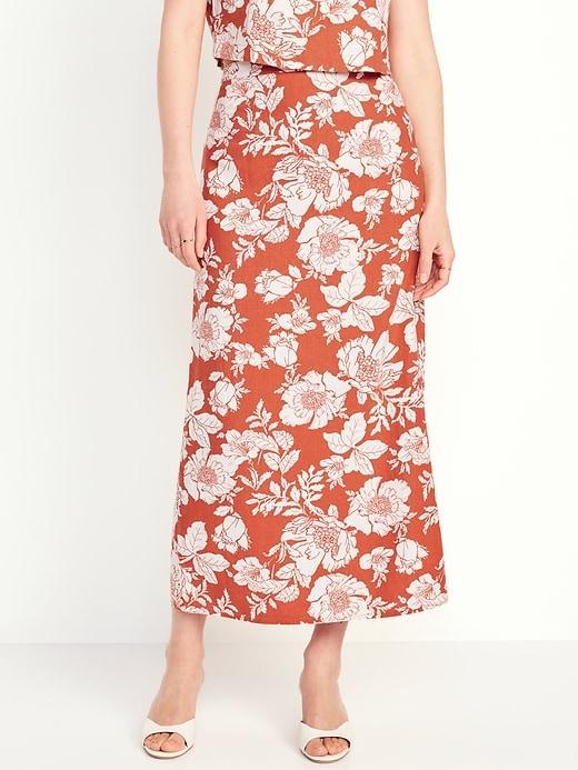 Linen-Blend Maxi Skirt Product Image