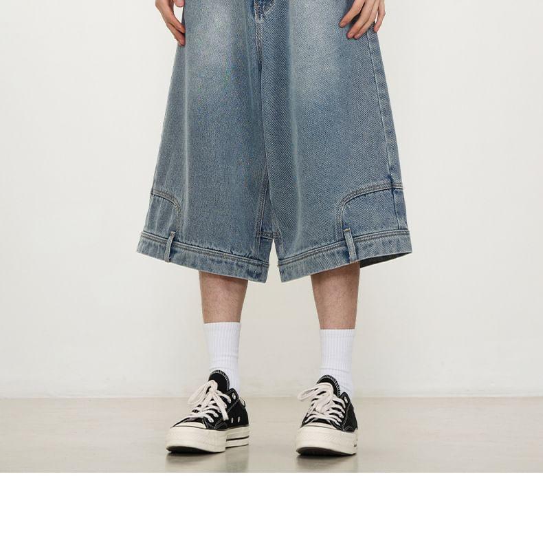 Mid Rise Applique Denim Shorts Product Image