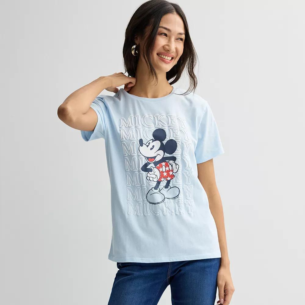 Disney's Mickey Mouse Women's Star Shorts Graphic Tee, Size: Medium, Blue Product Image