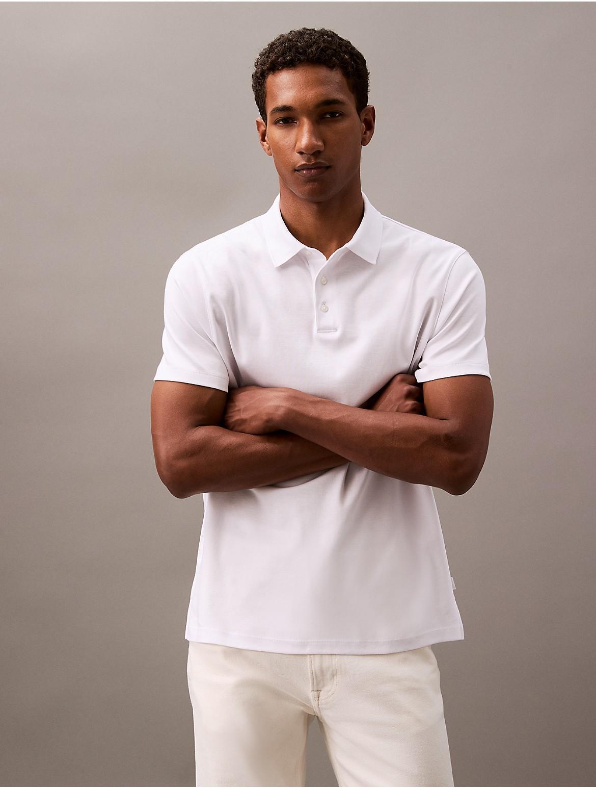 Calvin Klein Men's Supima Cotton Classic Polo Shirt - White - XS Product Image