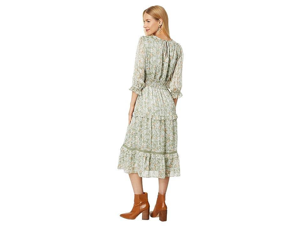 Lost + Wander Down To The River Midi Dress (Mint Floral) Women's Clothing Product Image