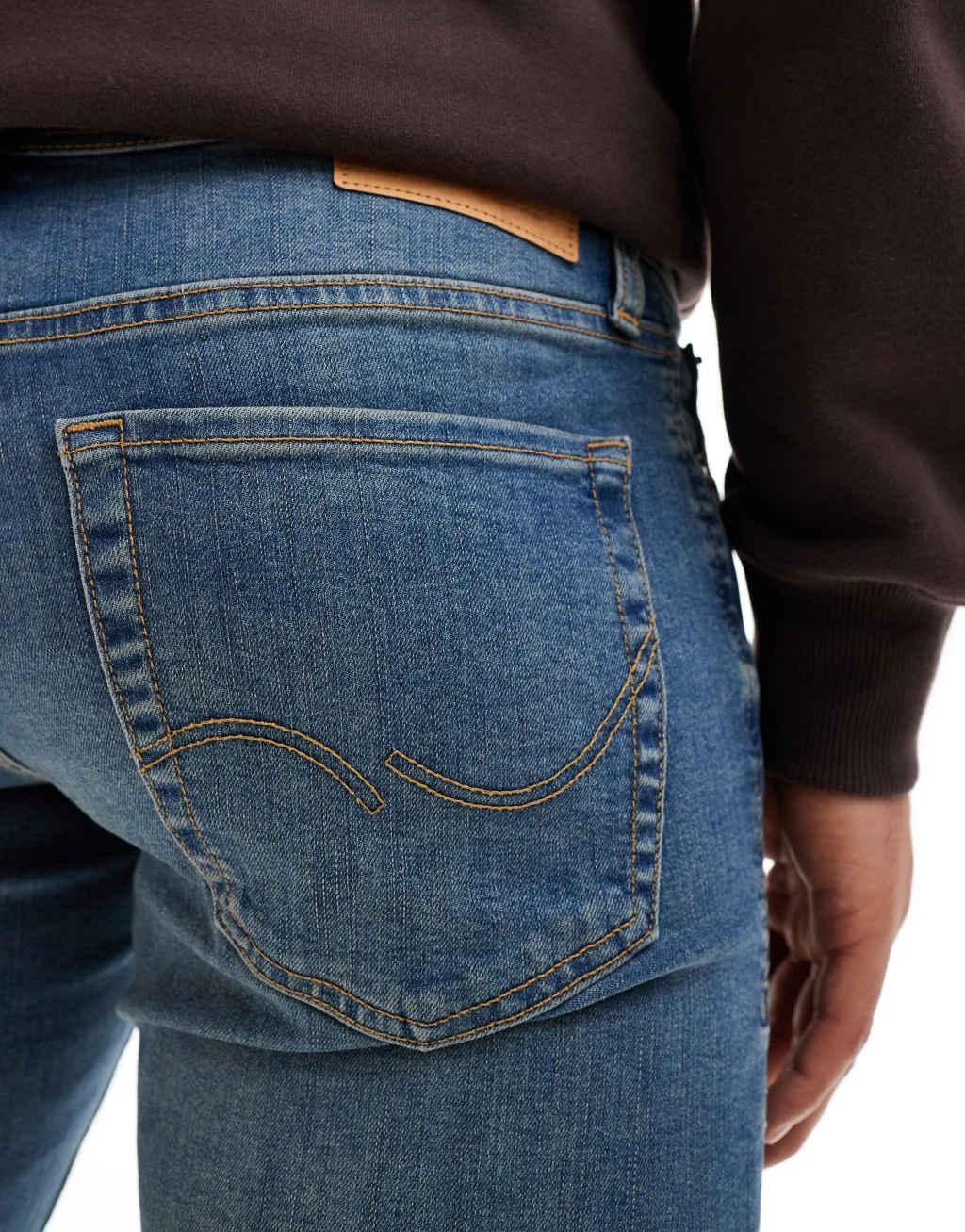 Jack & Jones glenn slim jean in mid wash blue Product Image