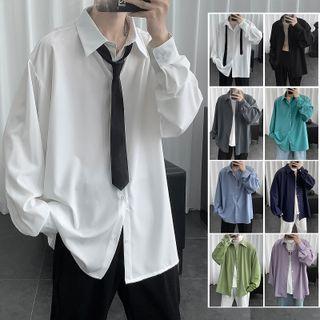 Long-Sleeve Plain Shirt Product Image