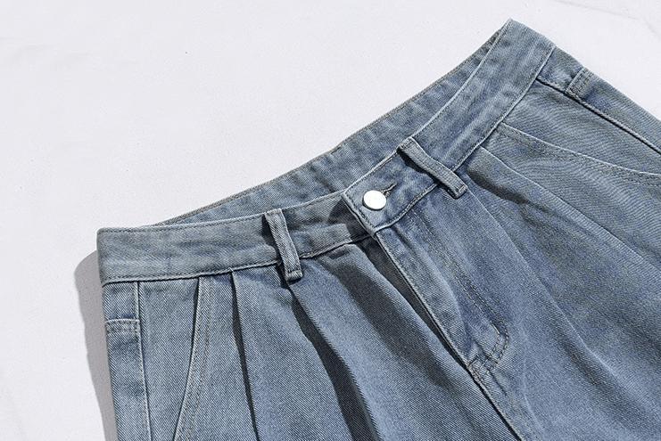 RT No. 11177 WASHED BLUE DENIM STRAIGHT JEANS Product Image