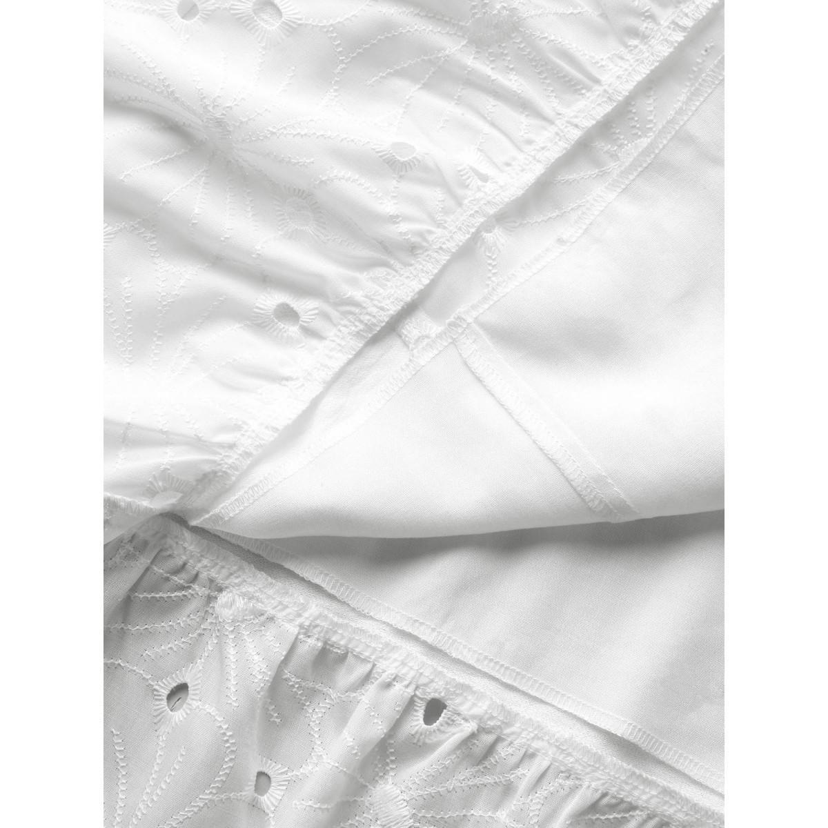 Plus Size Cotton Lace Detail Tiered Hem Tiered Maxi Dress Originalwhite Women Round Neck Sleeveless Curvy BloomChic 28/5X Product Image