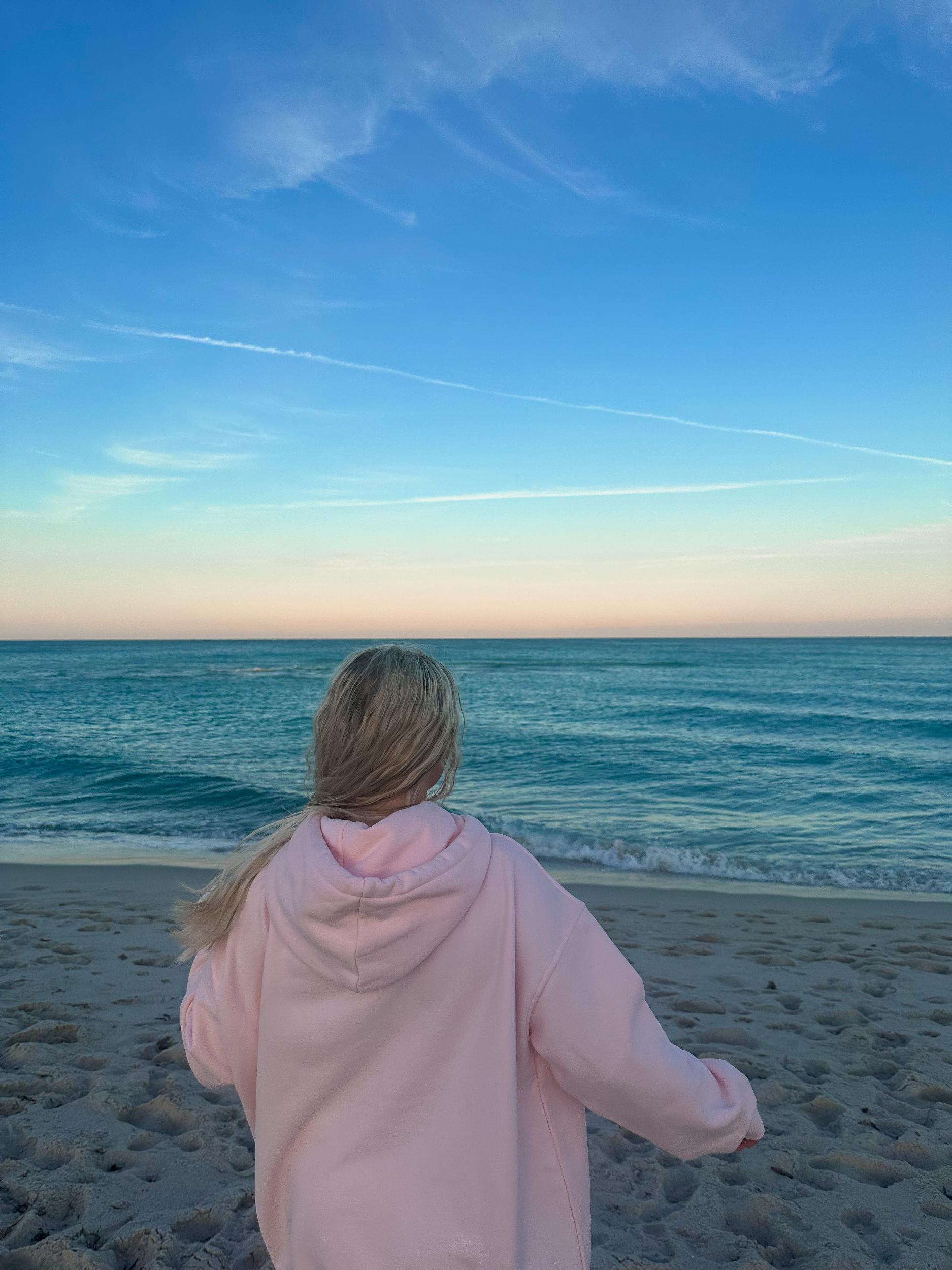 Light Pink Embroider Sunkissedcoconut Hoodie Girls Product Image