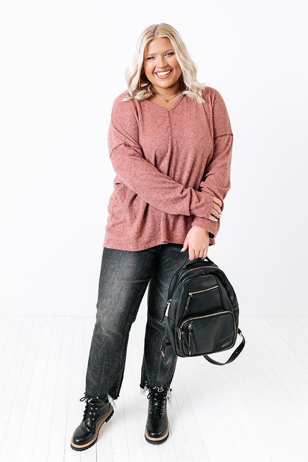 Cozy Coast Shift Top In Blush Curves Product Image