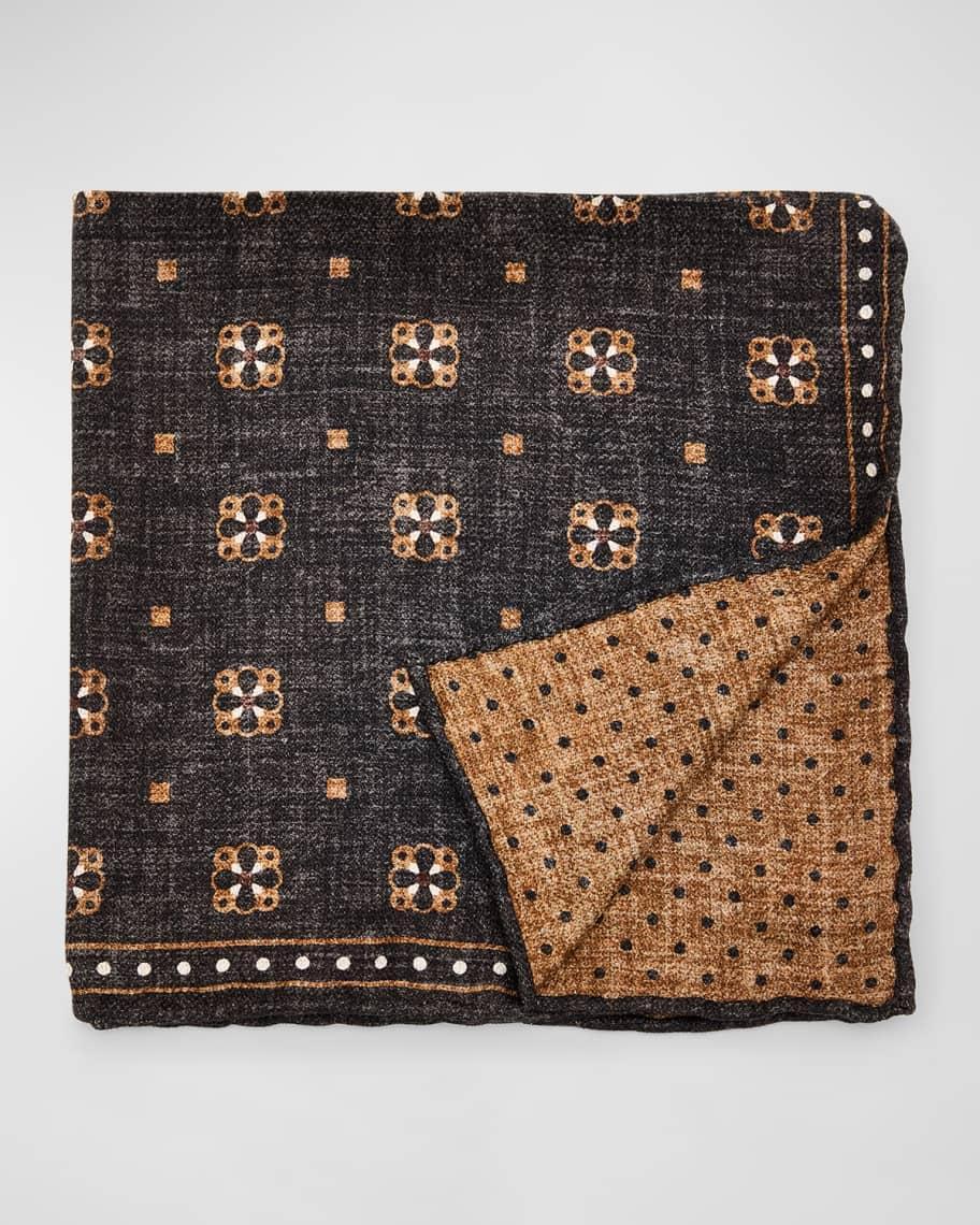 Mens Geometric Design Silk Pocket Square Product Image