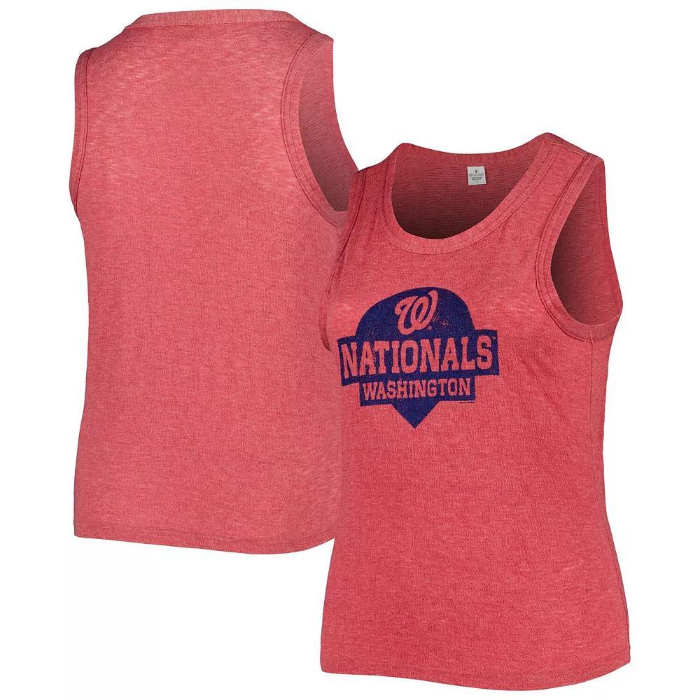 Women's Soft as a Grape Red Washington Nationals Plus Size High Neck Tri-Blend Tank Top, Size: 3XL Product Image