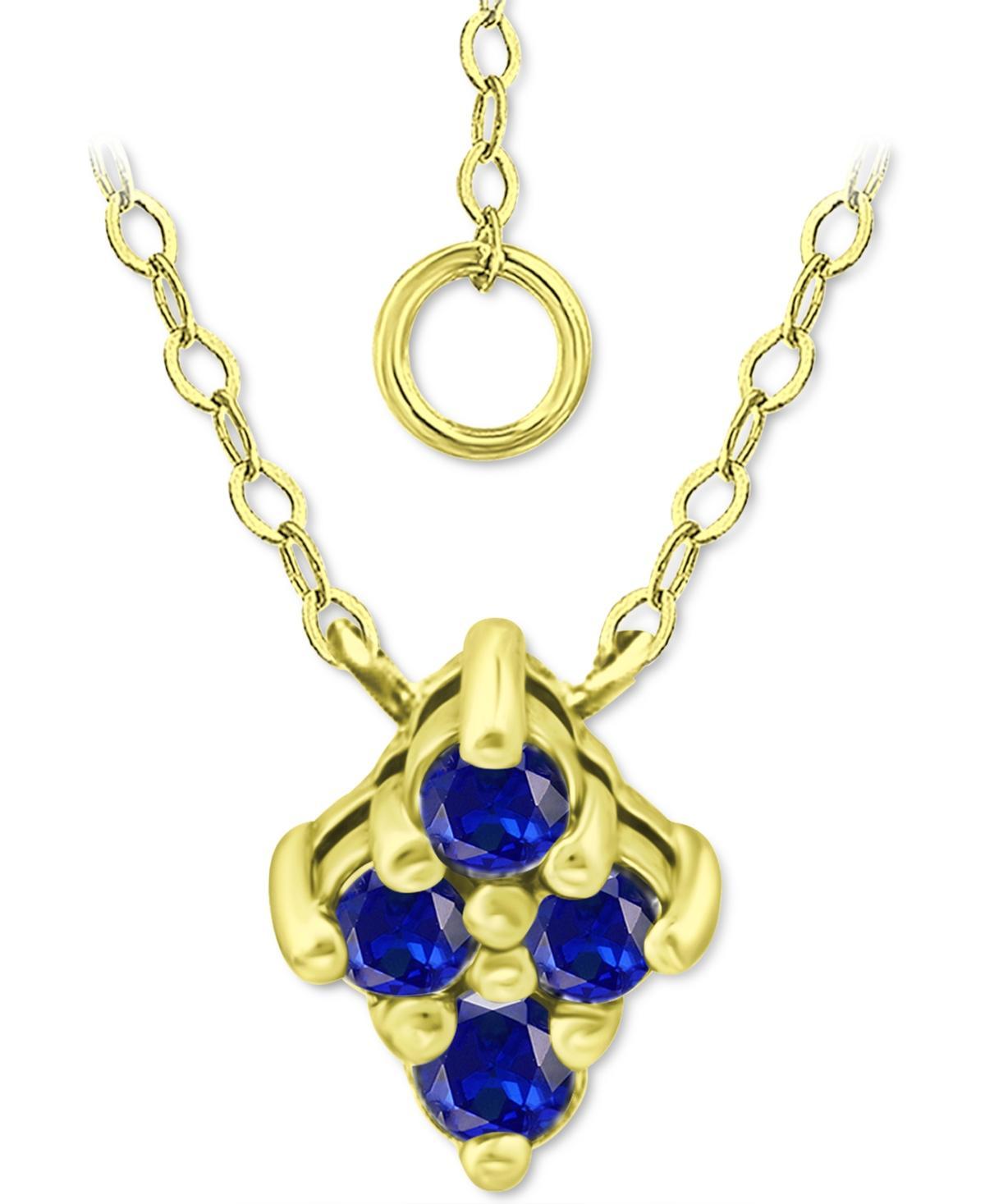 Aleure Precioso Sterling Silver Lab-Created Gemstone 4-Stone Necklace, Women's, Size: 16", Sterling Silver Red Product Image
