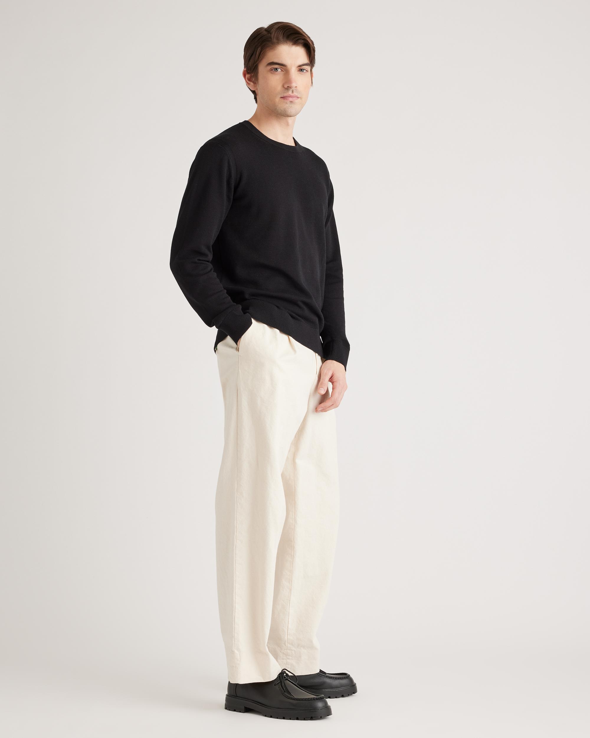 Quince | Men's -Silk Pique Crewneck Sweater Organic Cotton Product Image