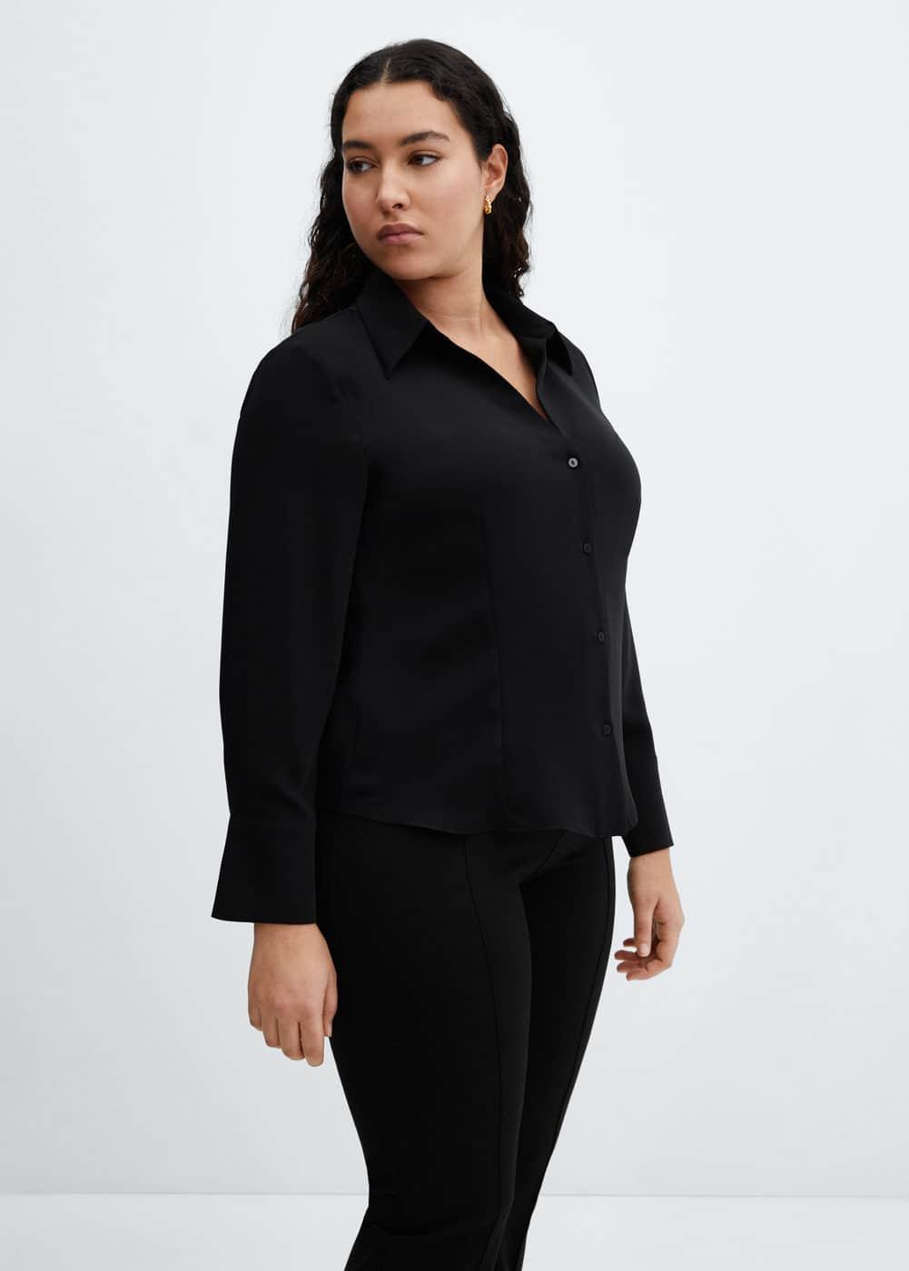 Mango Womens Seam Detail Flowy Shirt Product Image