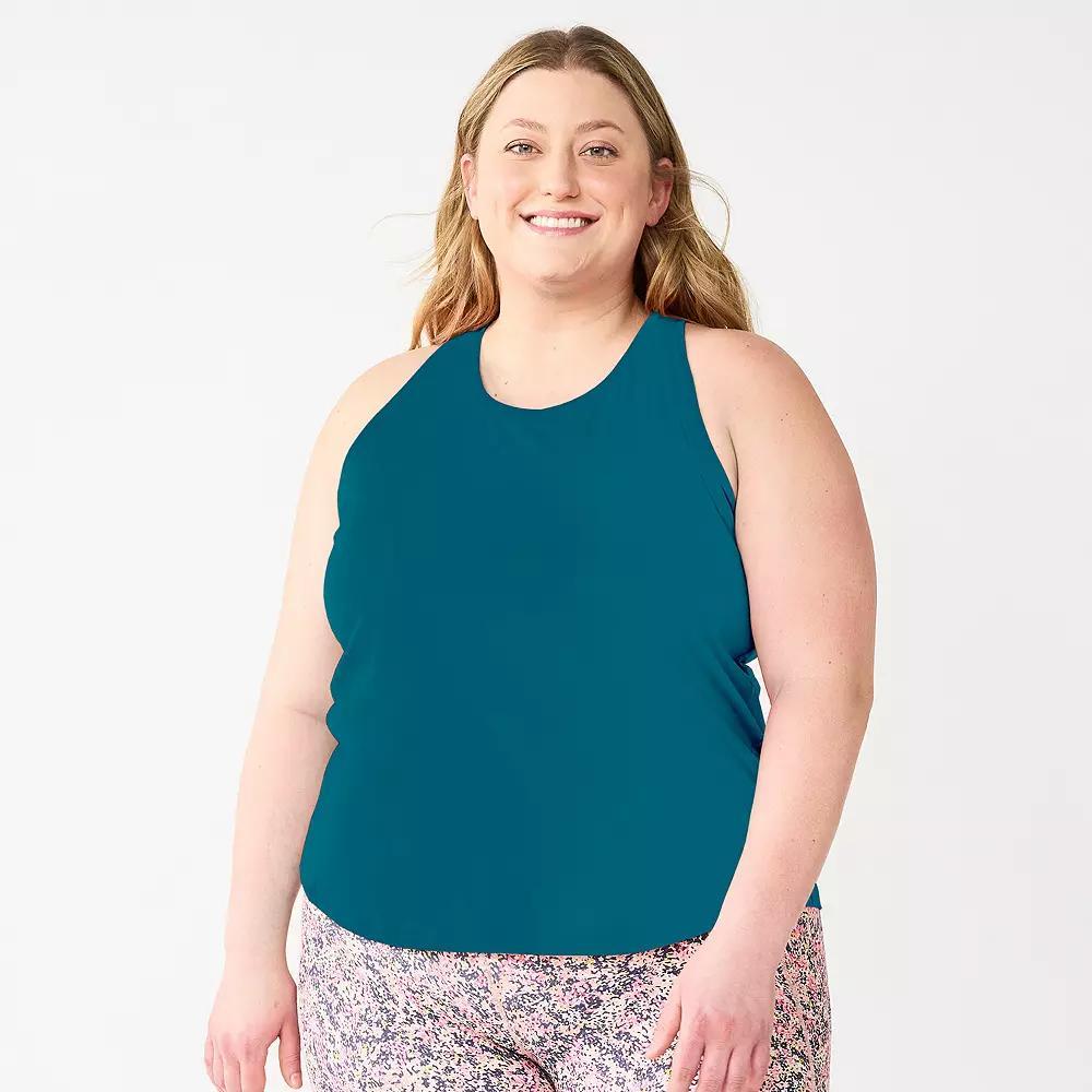 Plus Size Tek Gear Core V-Neck Tee, Womens Silver Boardwalk Product Image