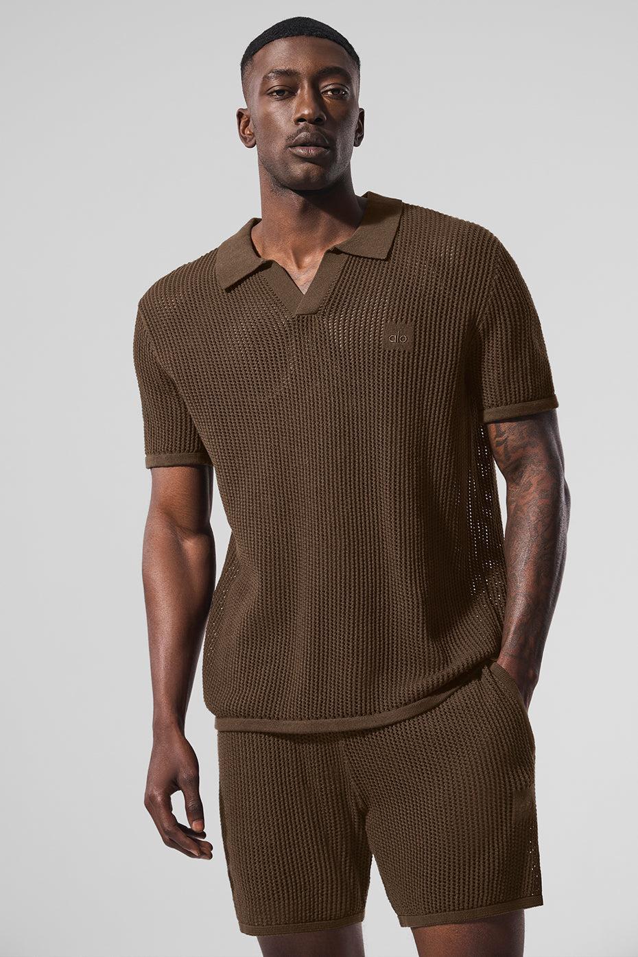 Open-Knit Polo - Espresso Product Image