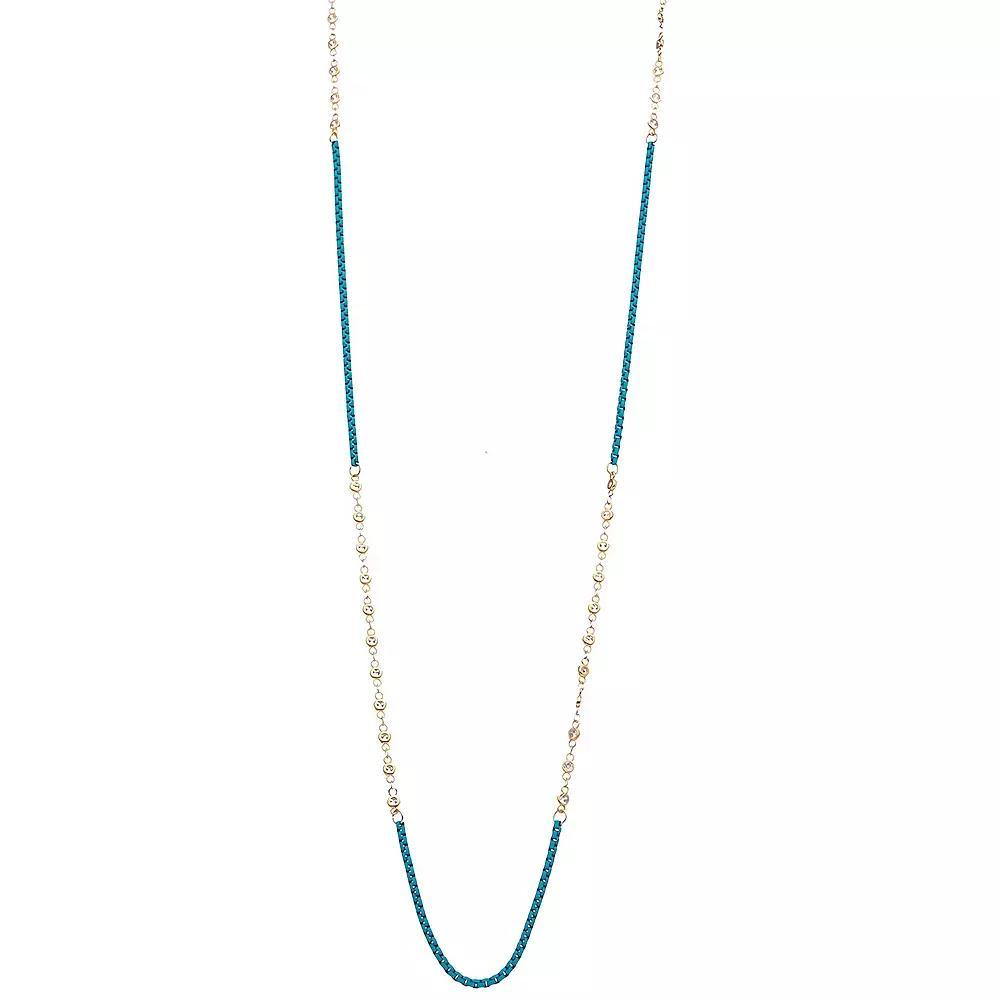 Juvell 18k Gold Plated Two Tone Cubic Zirconia Necklace, Women's, Size: 36", Gold Tone Product Image
