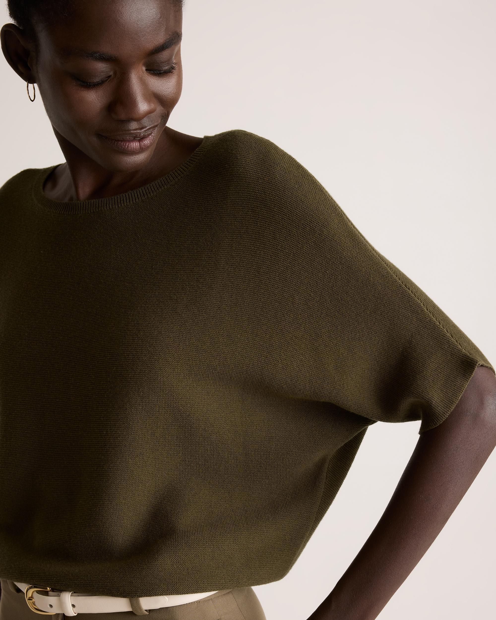 Quince | Women's Lightweight Cotton Cashmere Link-Stitch Dolman Sweater Product Image