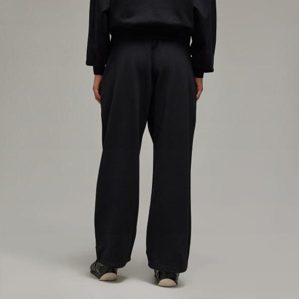 adidas Y-3 French Terry Wide Leg Pants Black S Womens Product Image