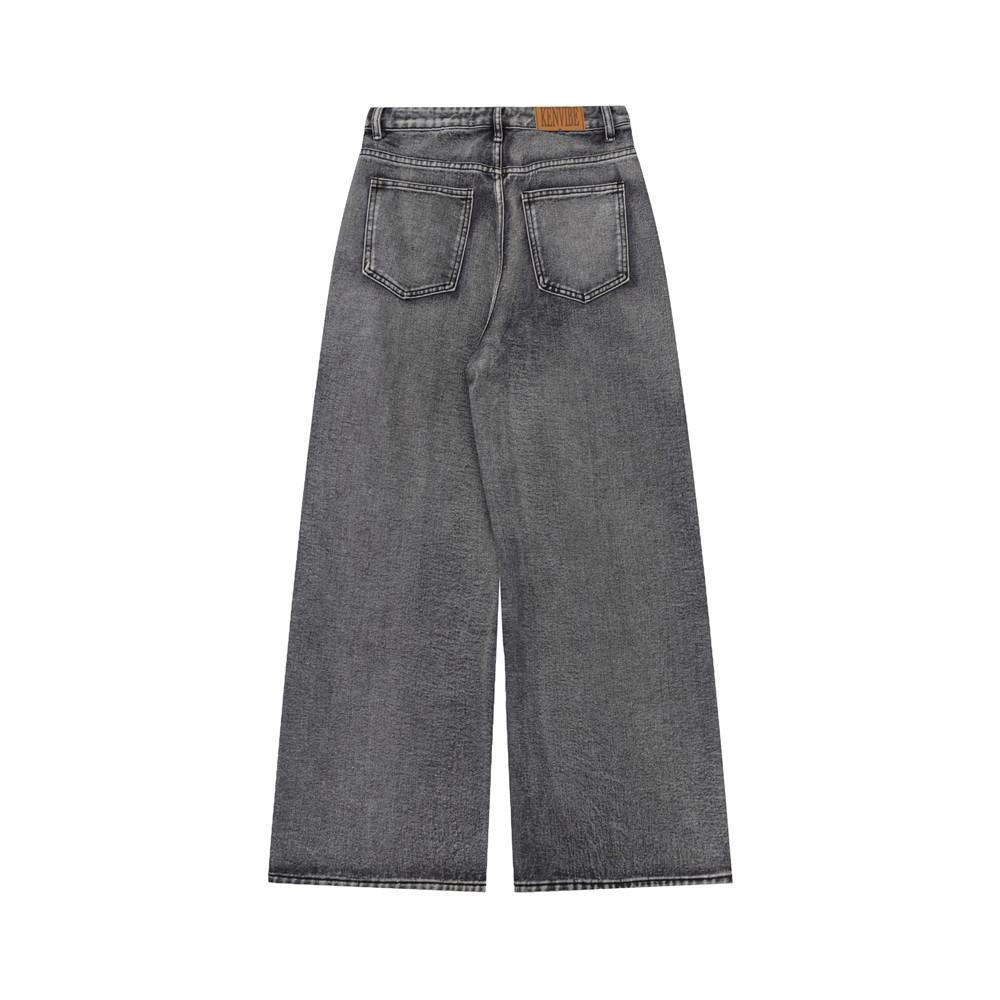 Sopula Men's Street Painted Inkjet Wide Leg Washed Jeans Product Image