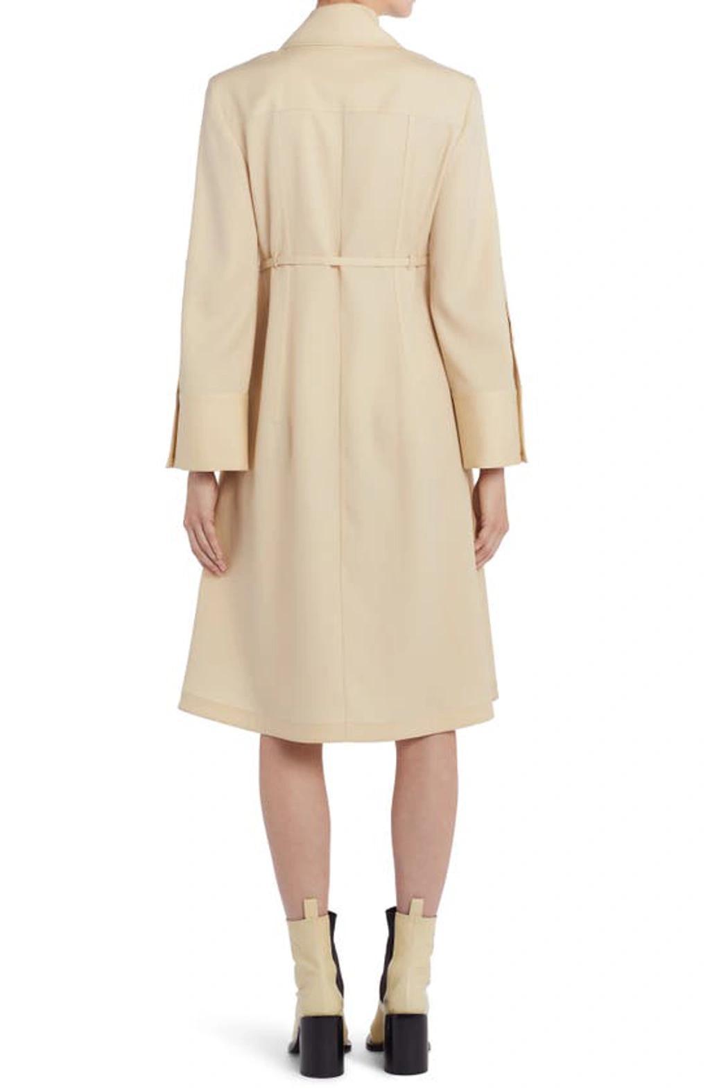 JIL SANDER Wool Twill Wrap Dress In Dune Product Image
