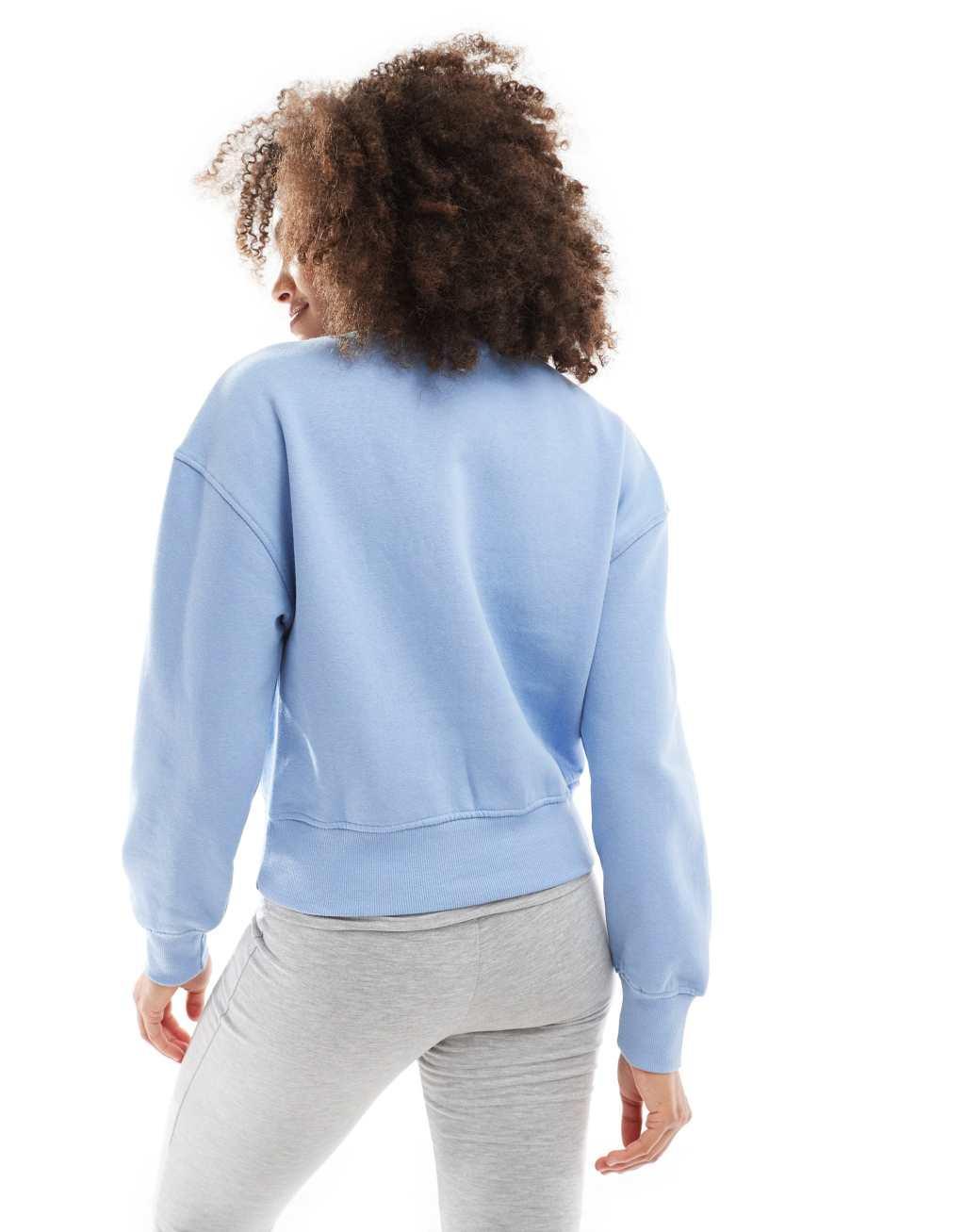 Pull&Bear boxy sweater in pale blue Product Image