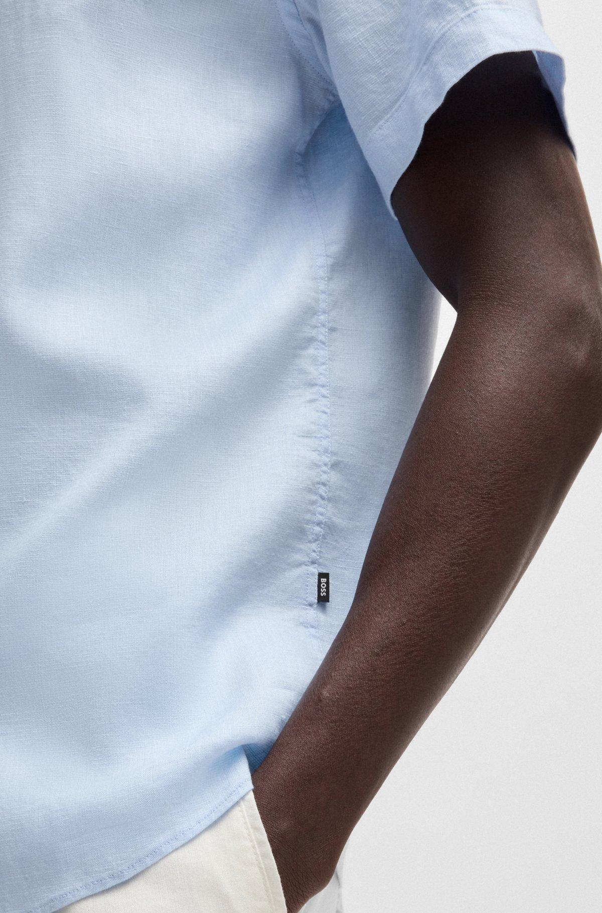 Slim-fit shirt in stretch linen Product Image