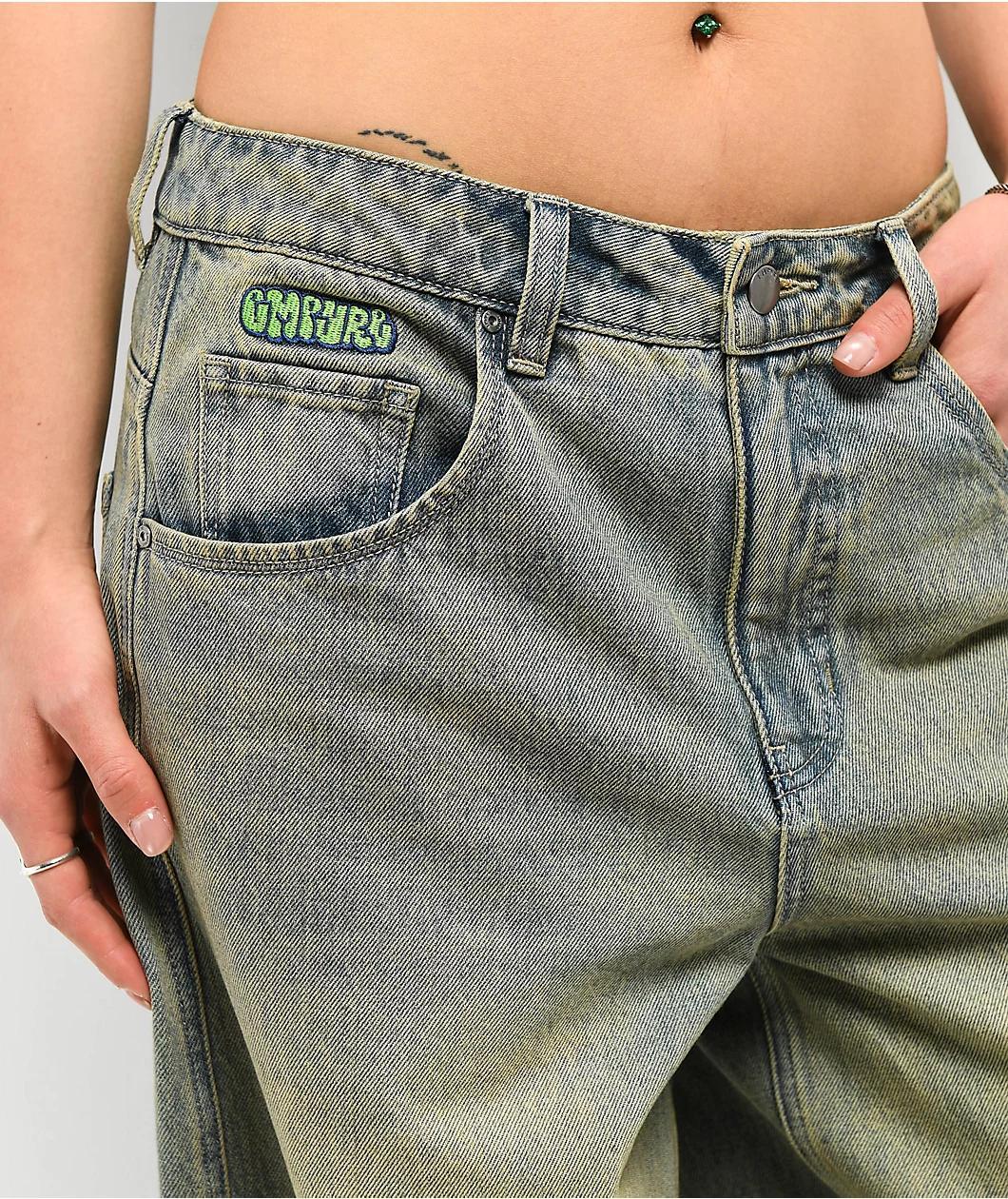 Empyre Extent Blue Wash Low Rise Wide Leg Jeans Product Image