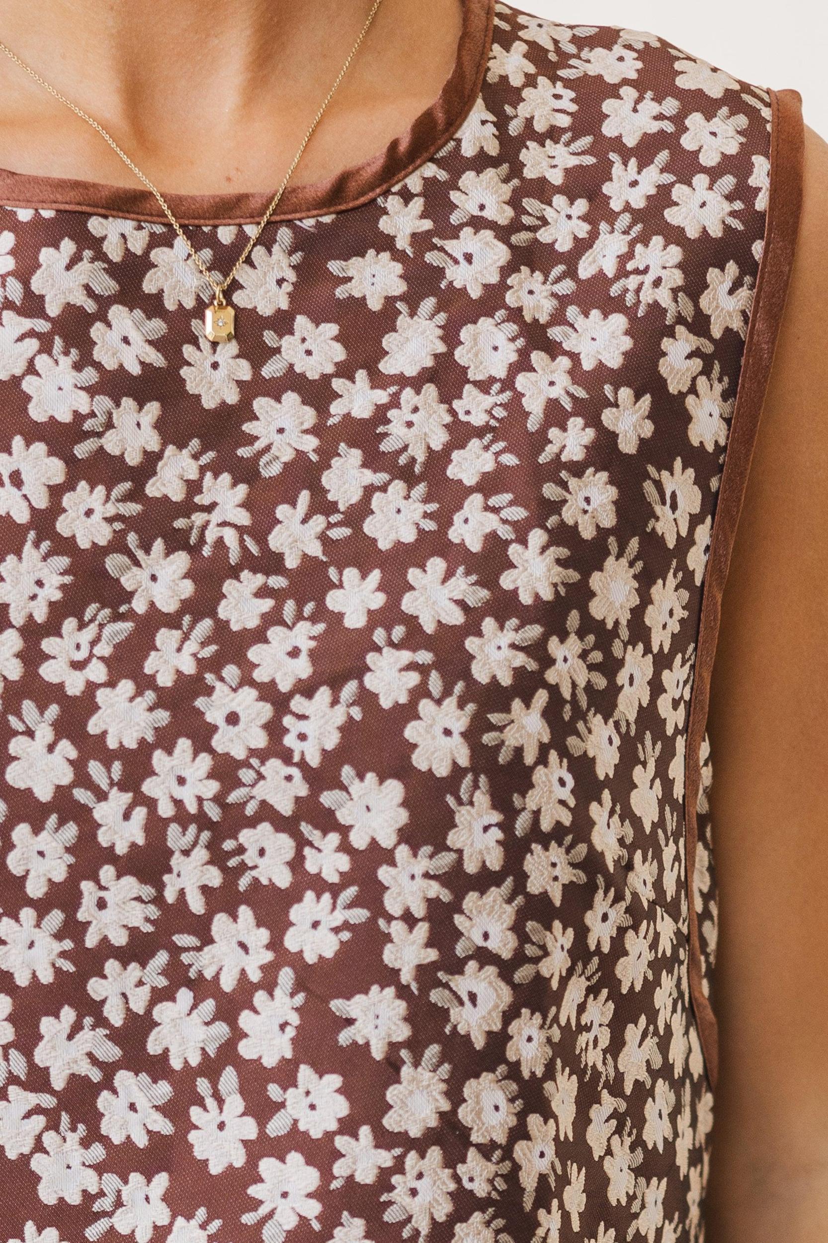 The Inspiration Chocolate Brown Ditsy Floral Dress Female Product Image