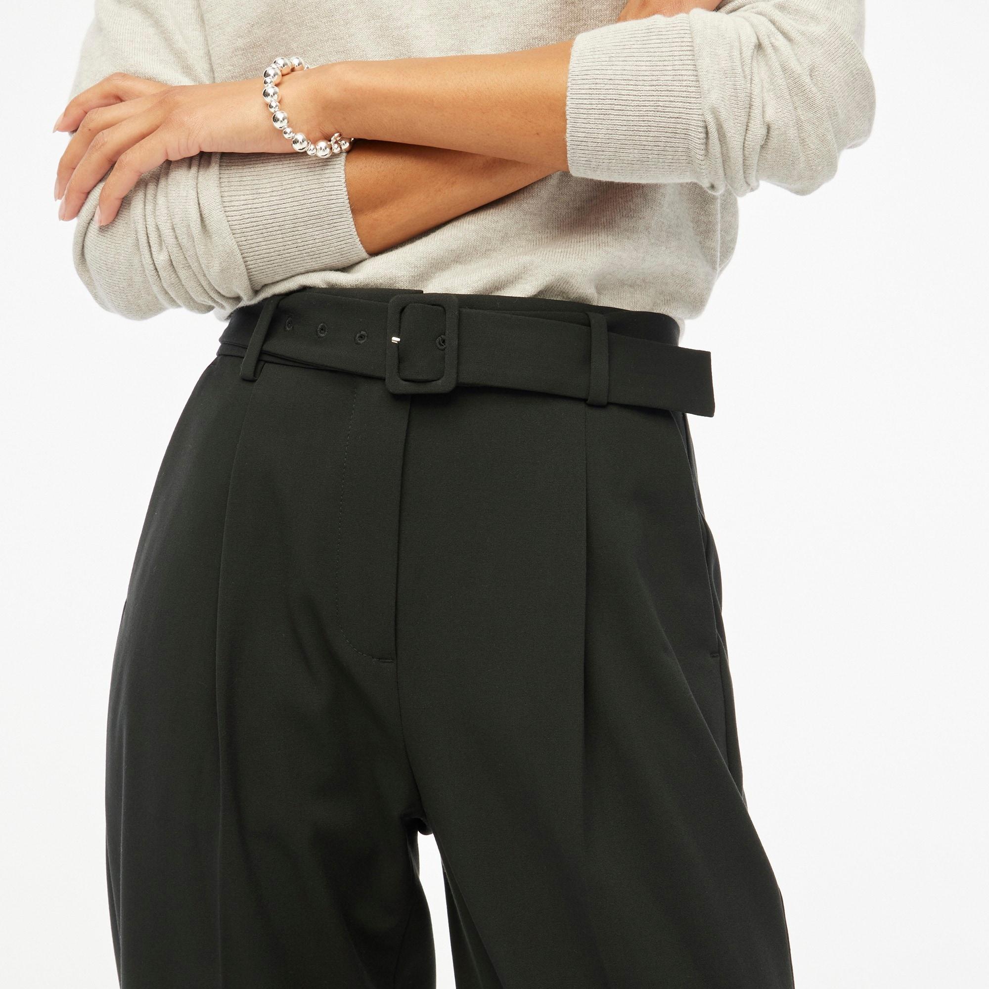Belted straight-leg trouser pant Product Image