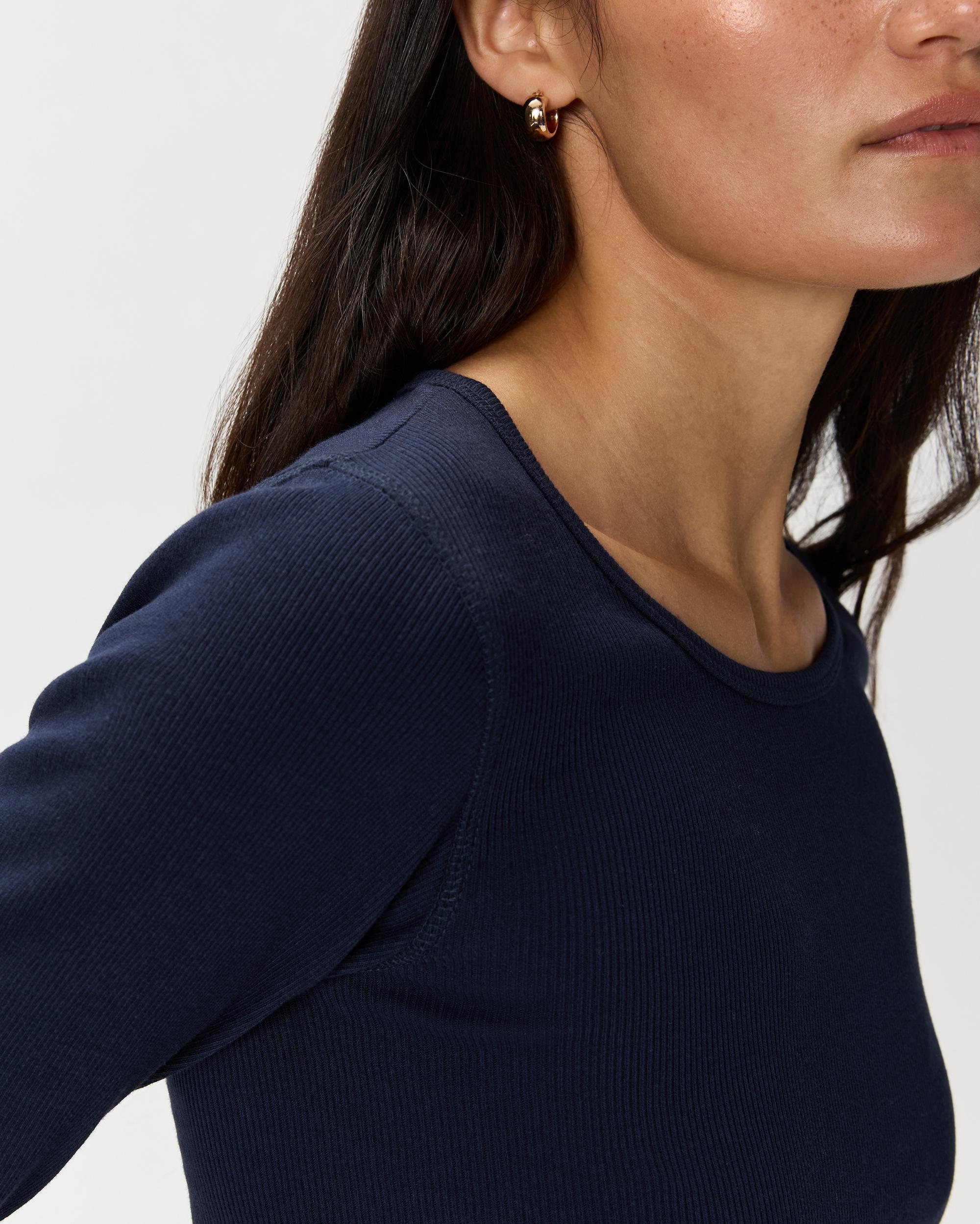 Quince | Women's Micro-Rib Long Sleeve T-Shirt Size XS, Organic Cotton Product Image
