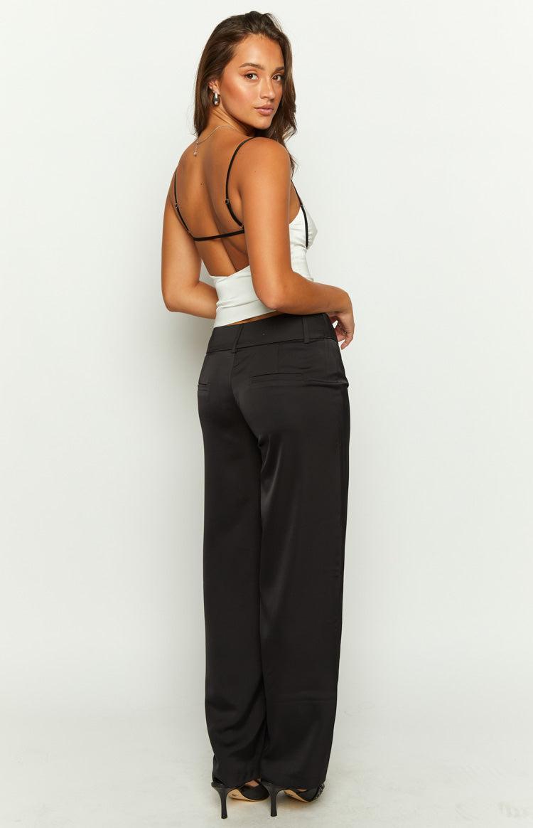 Maeve Black Satin Pants Product Image