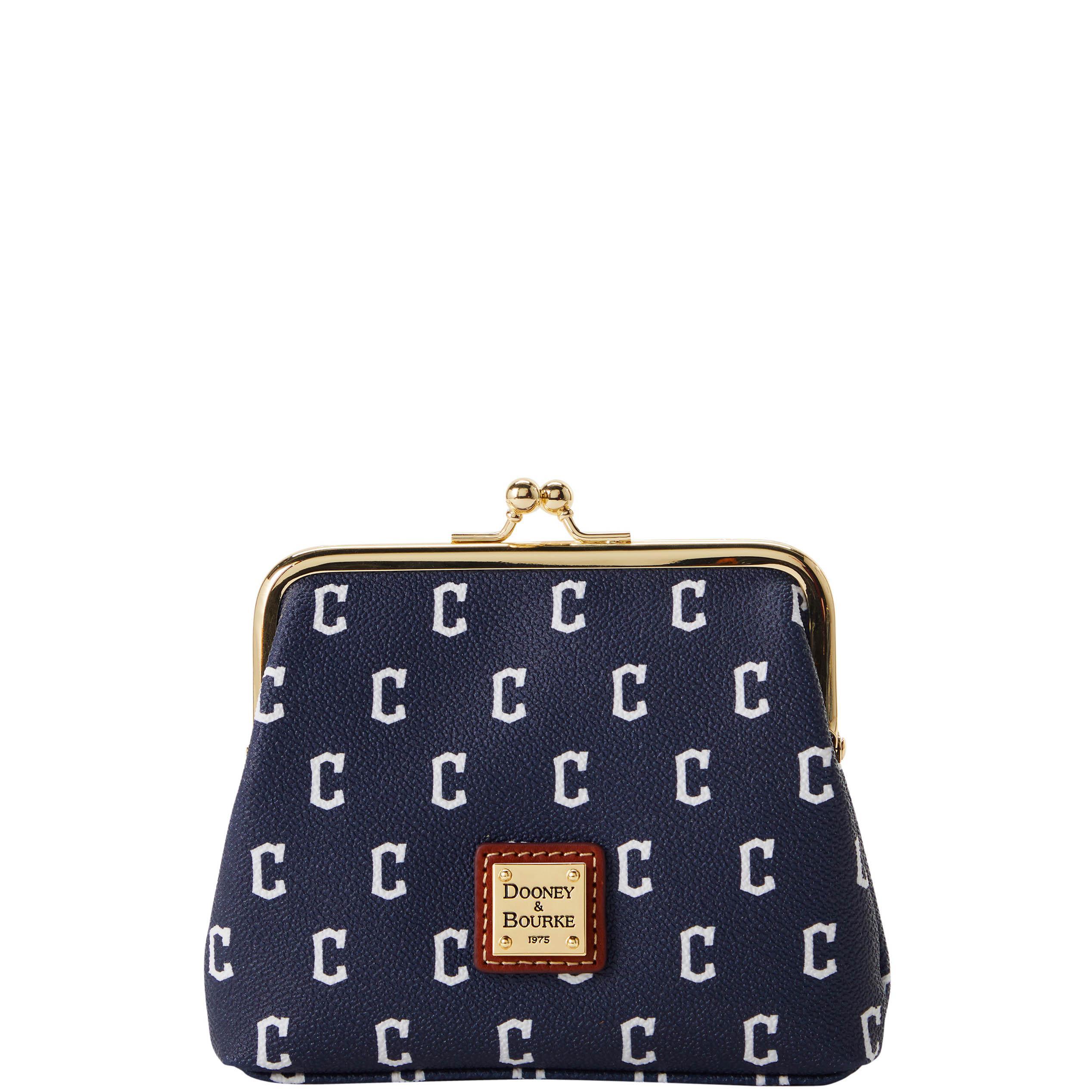 Dooney & Bourke Womens MLB Guardians Large Framed Purse in Navy, Coated Cotton Product Image