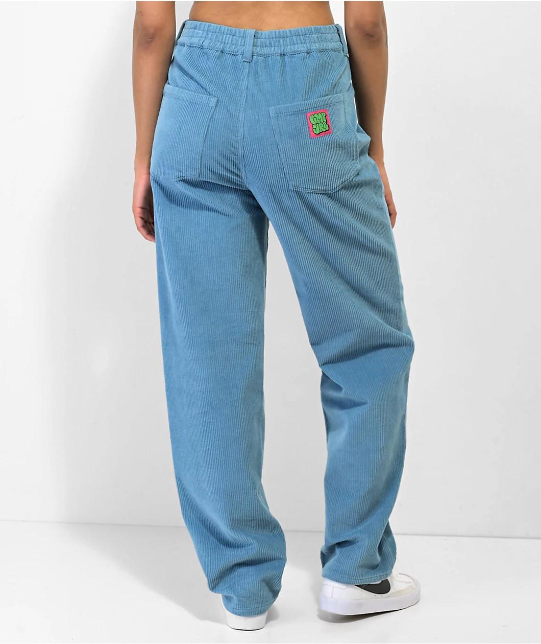 Empyre Tori Pleated Blue Corduroy Skate Pants  Product Image