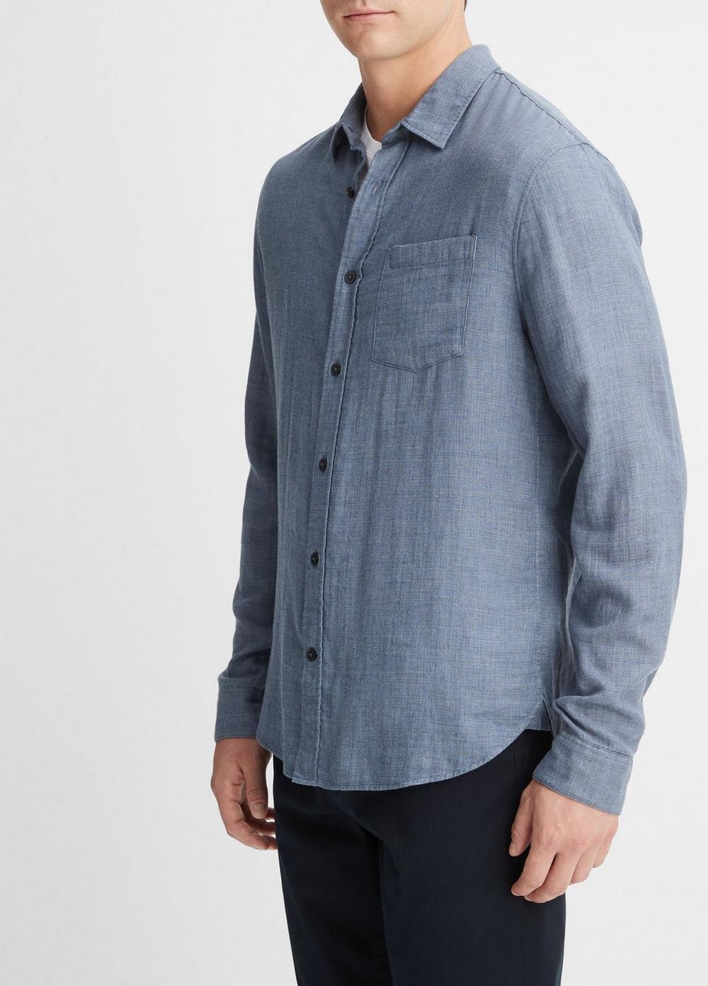 Mens Double Face Long Sleeve, Chambray, Size XS Vince Product Image