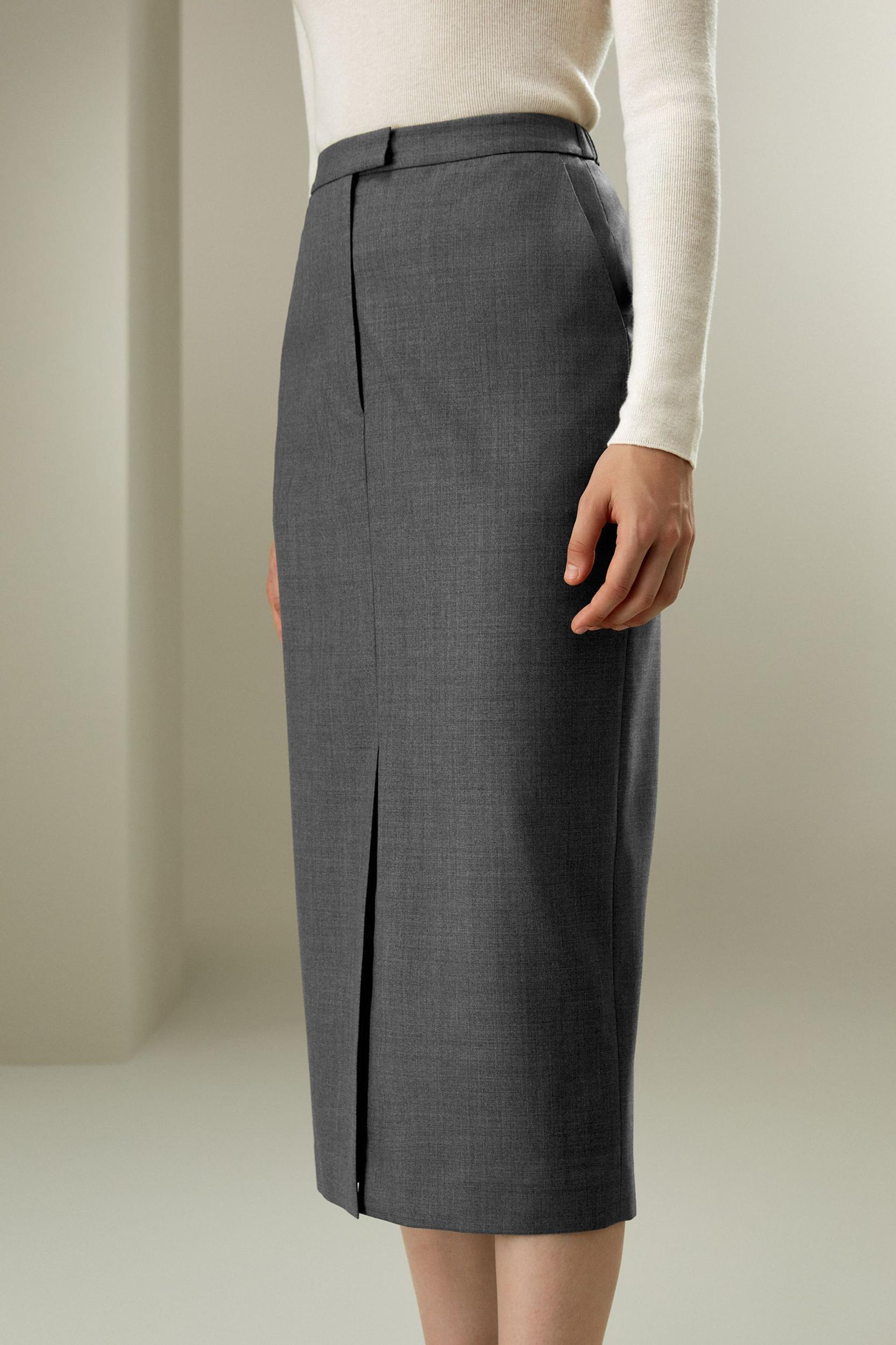 Modern Beauty Silk Wool Pencil Skirt Product Image
