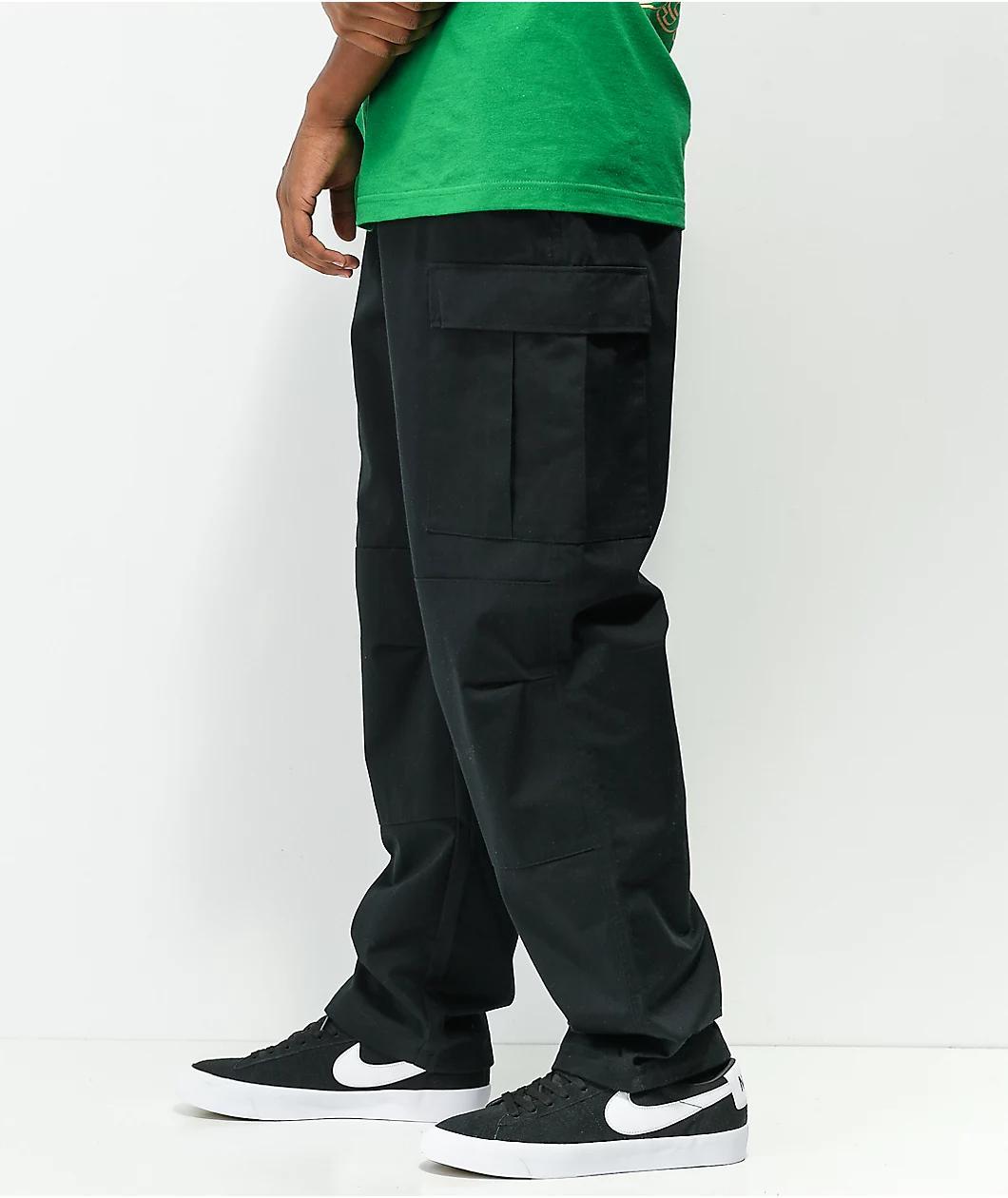 Empyre Loose Fit Black Cargo Skate Pants Product Image