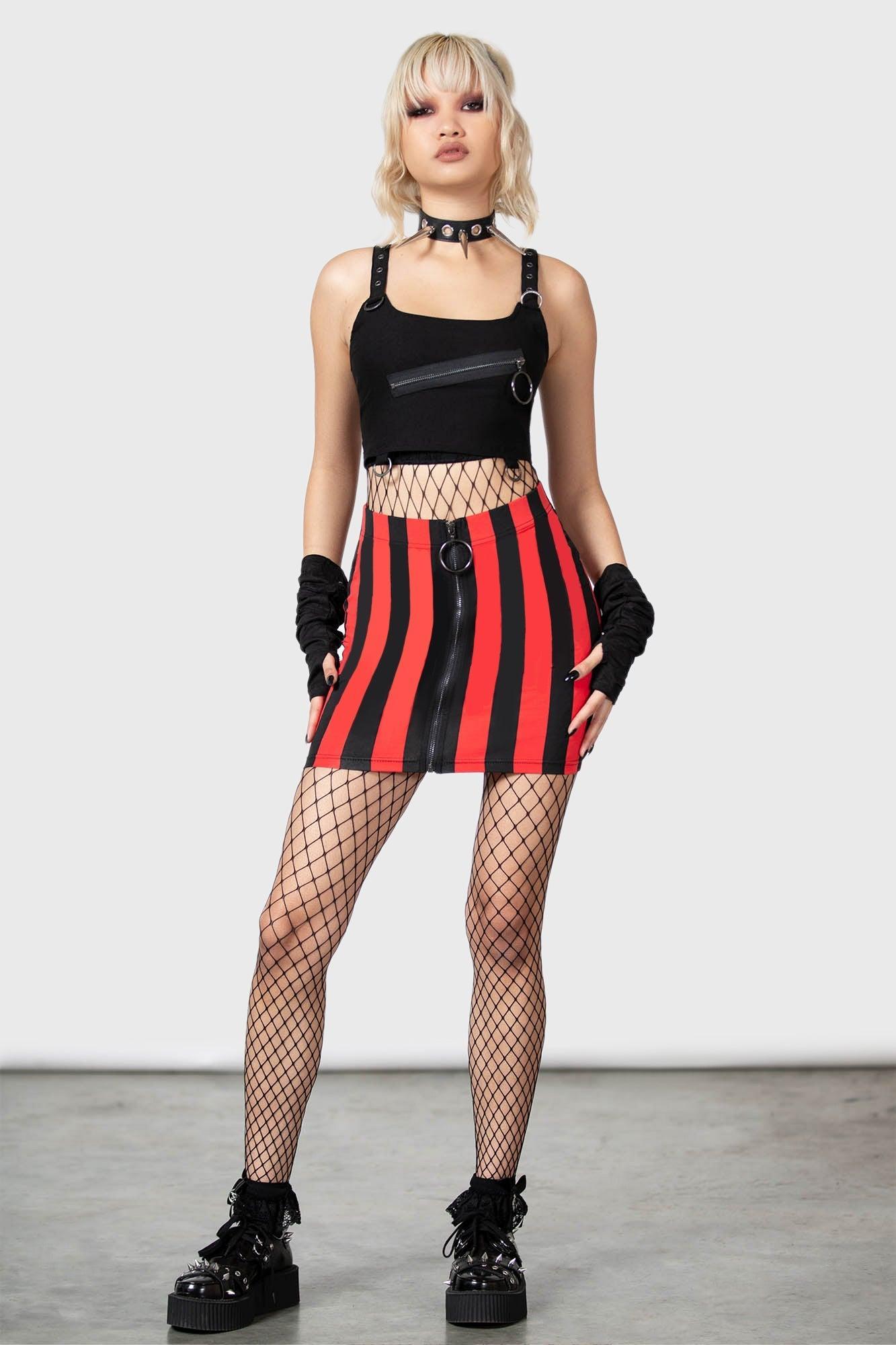 Total Rush Mini Skirt [RED] - Resurrect Female Product Image