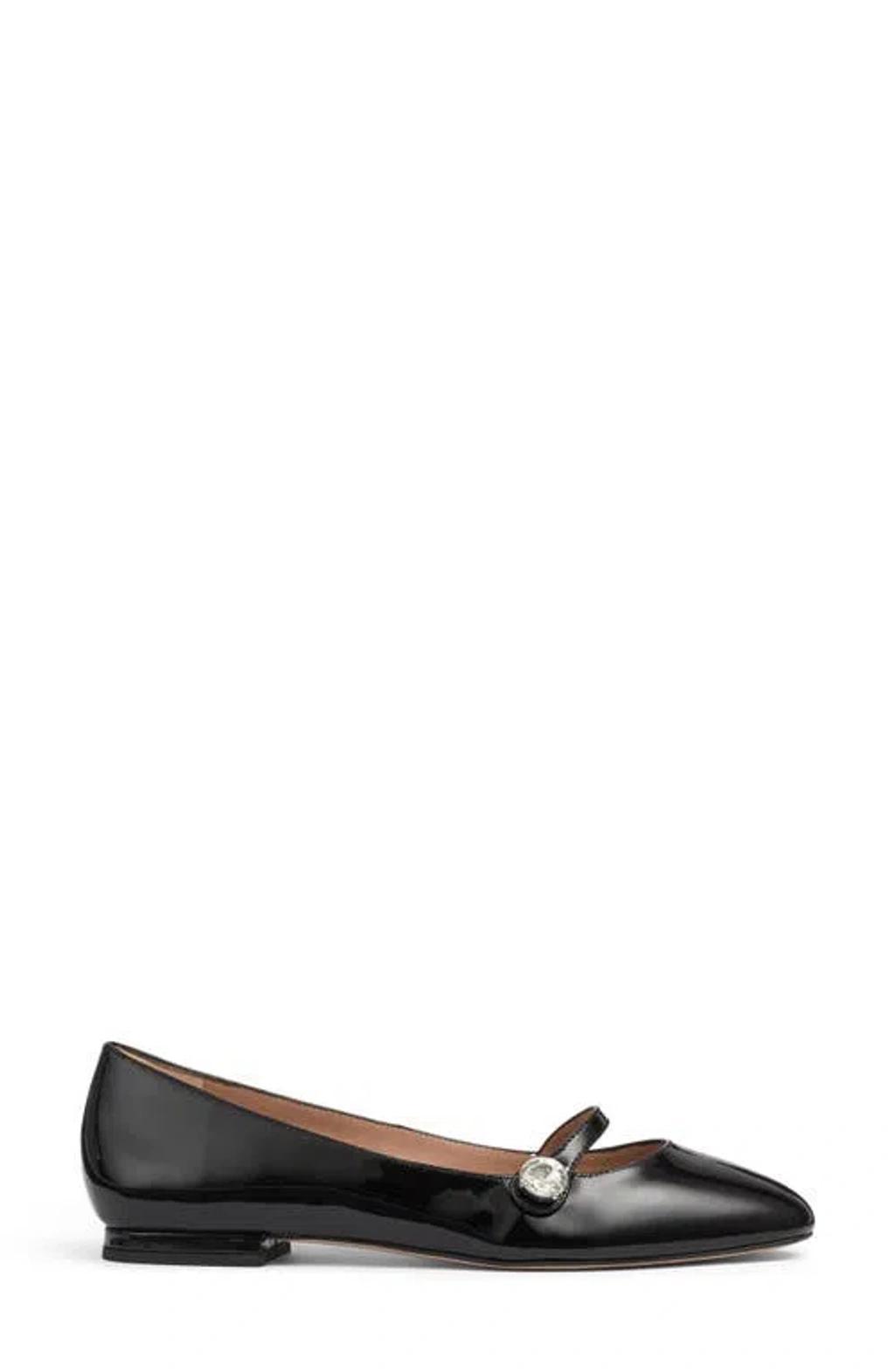 LK BENNETT Crystal Button Flat In Black Product Image