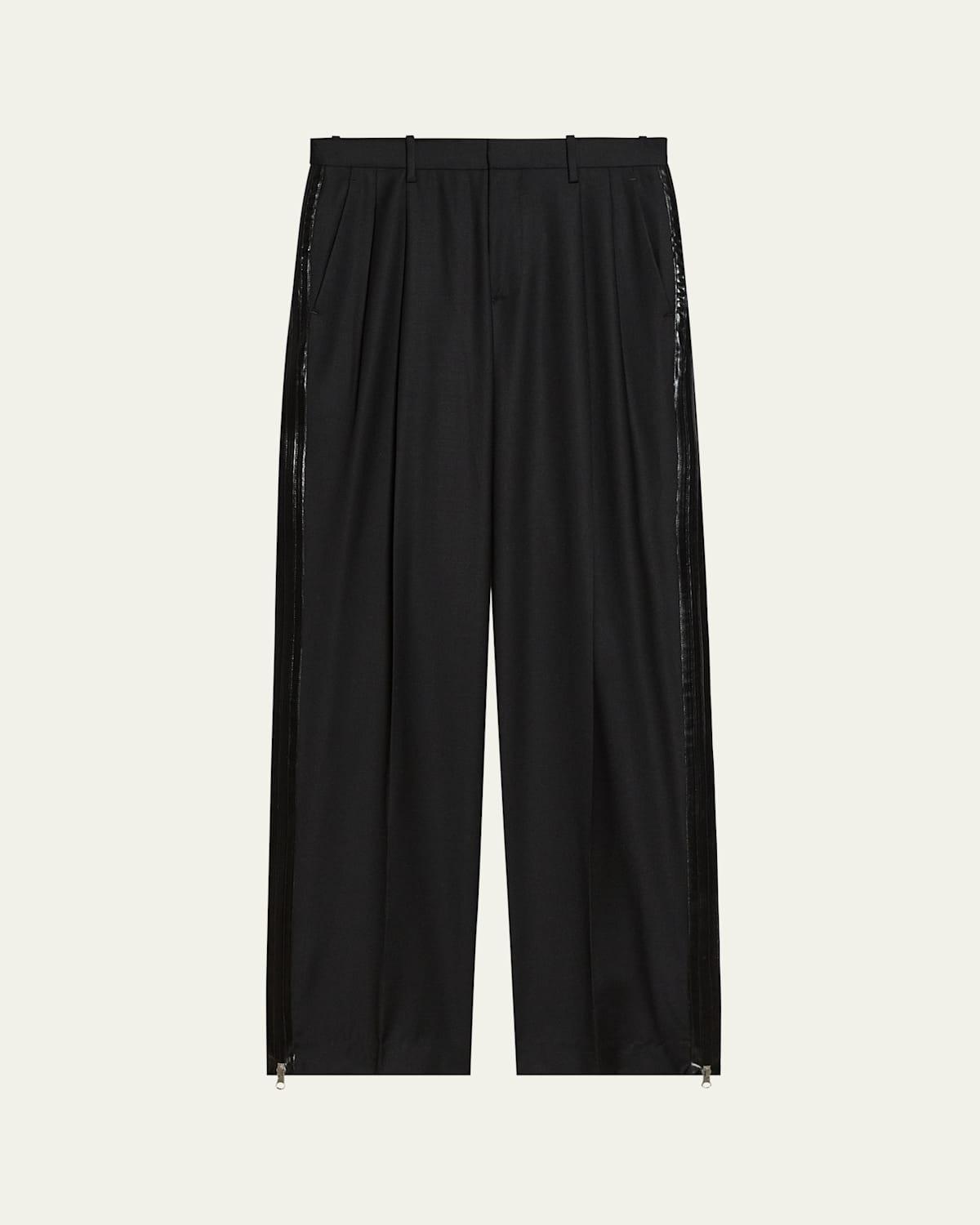 Mens Zip Double-Pleated Trousers Product Image