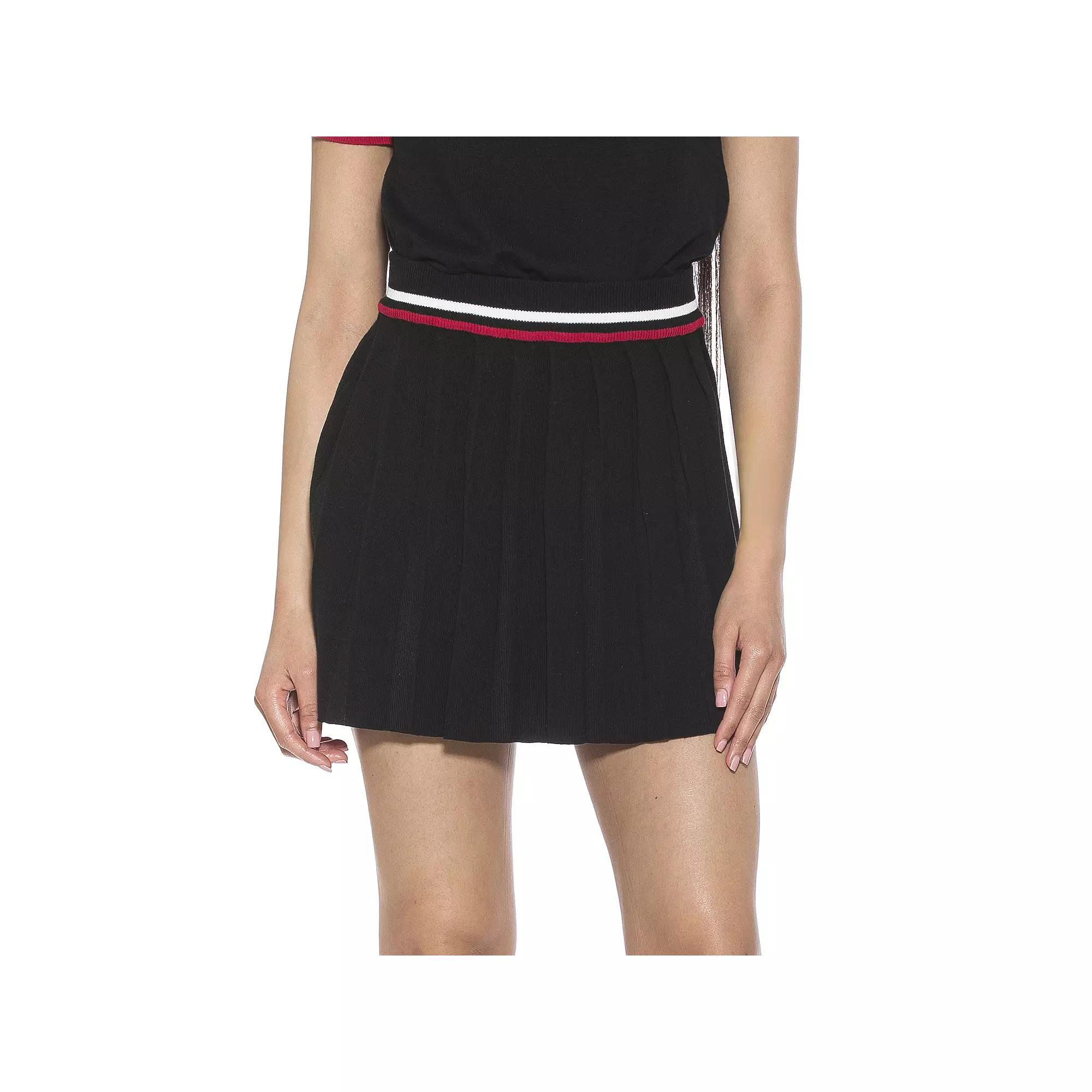 Womens ALEXIA ADMOR Serena Pleated Tennis Skirt, Women's, Size: XS, Black Product Image