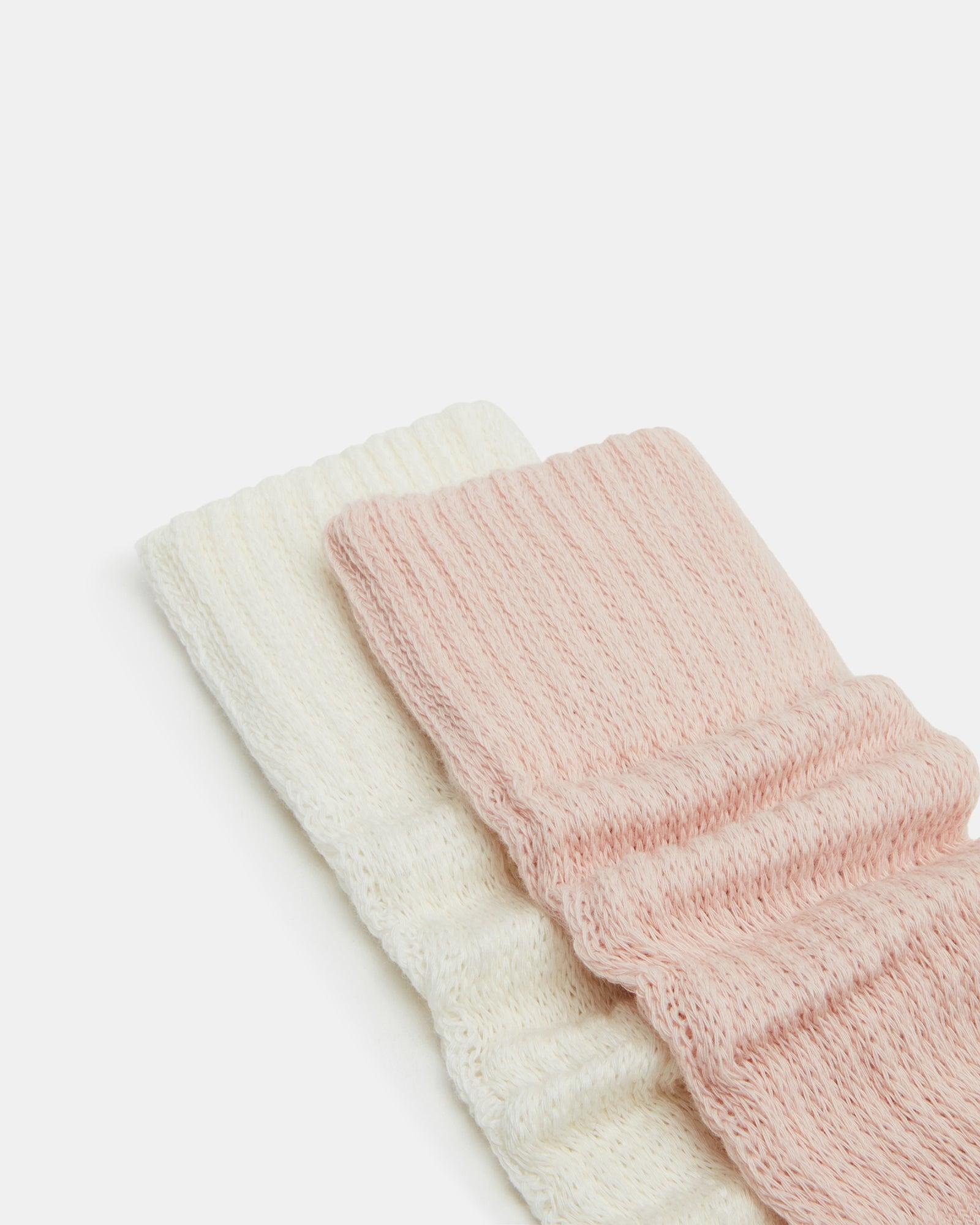 2 PACK SLOUCHY CREW SOCKS BLUSH MULTI Female Product Image