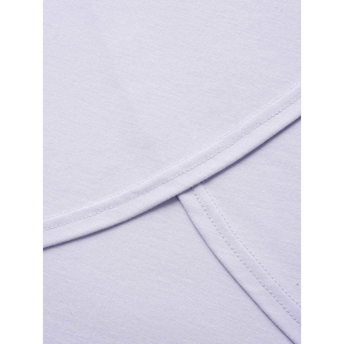 Plus Size Crew Neck Cut Out Wrap T-shirt Lilac Women Casual Cut-Out Round Neck Everyday T-shirts BloomChic 14-16/1X Product Image